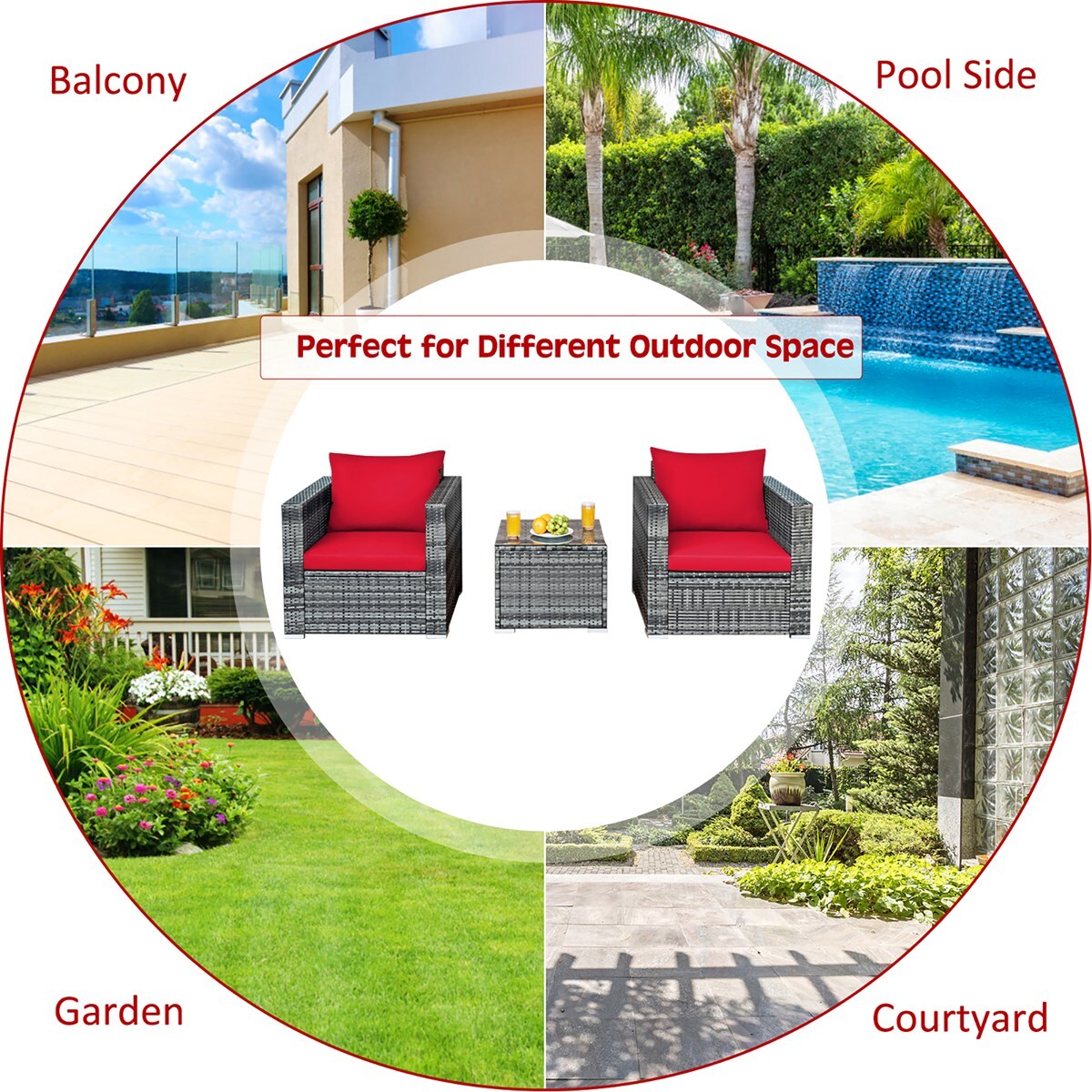 Costway HW66530RE Patio-Conversation-Sets - View #6