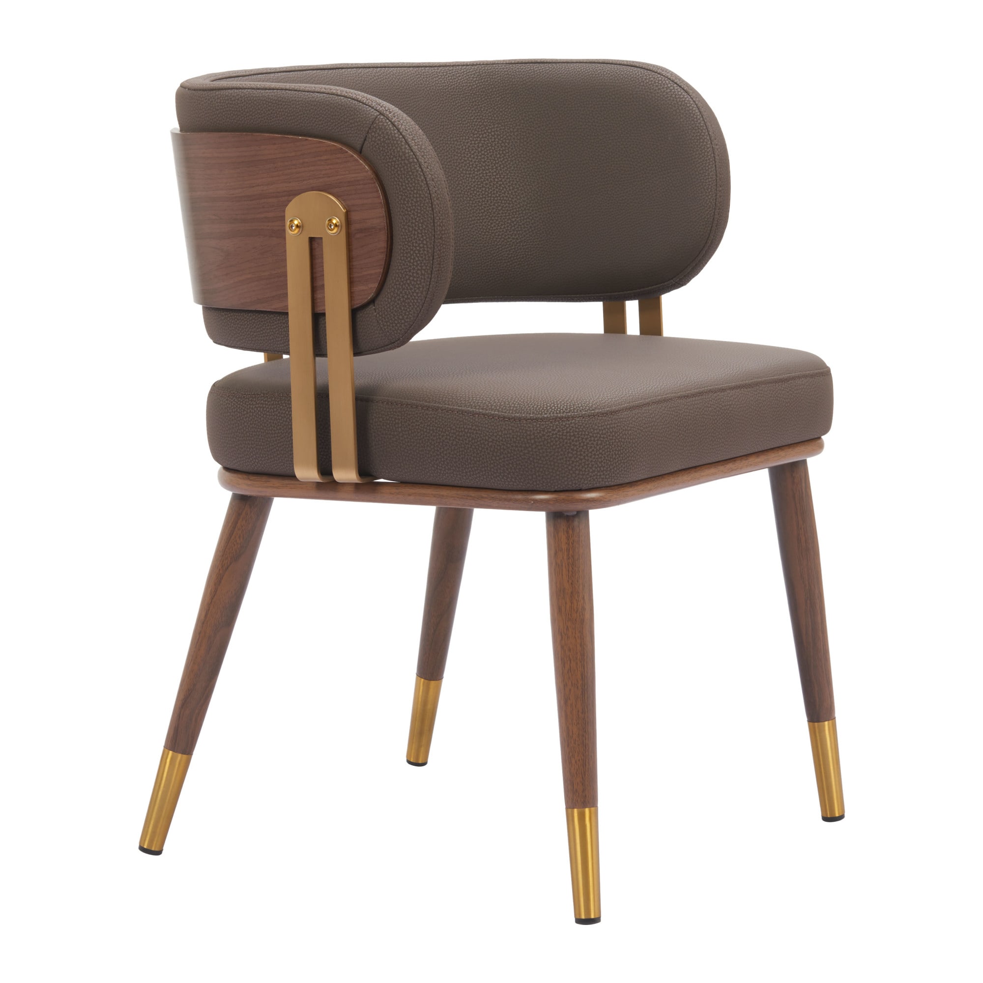 ZUO 110326 Set of 2 Contemporary/Modern Faux Leather Dining Arm Chair (Wood Frame)