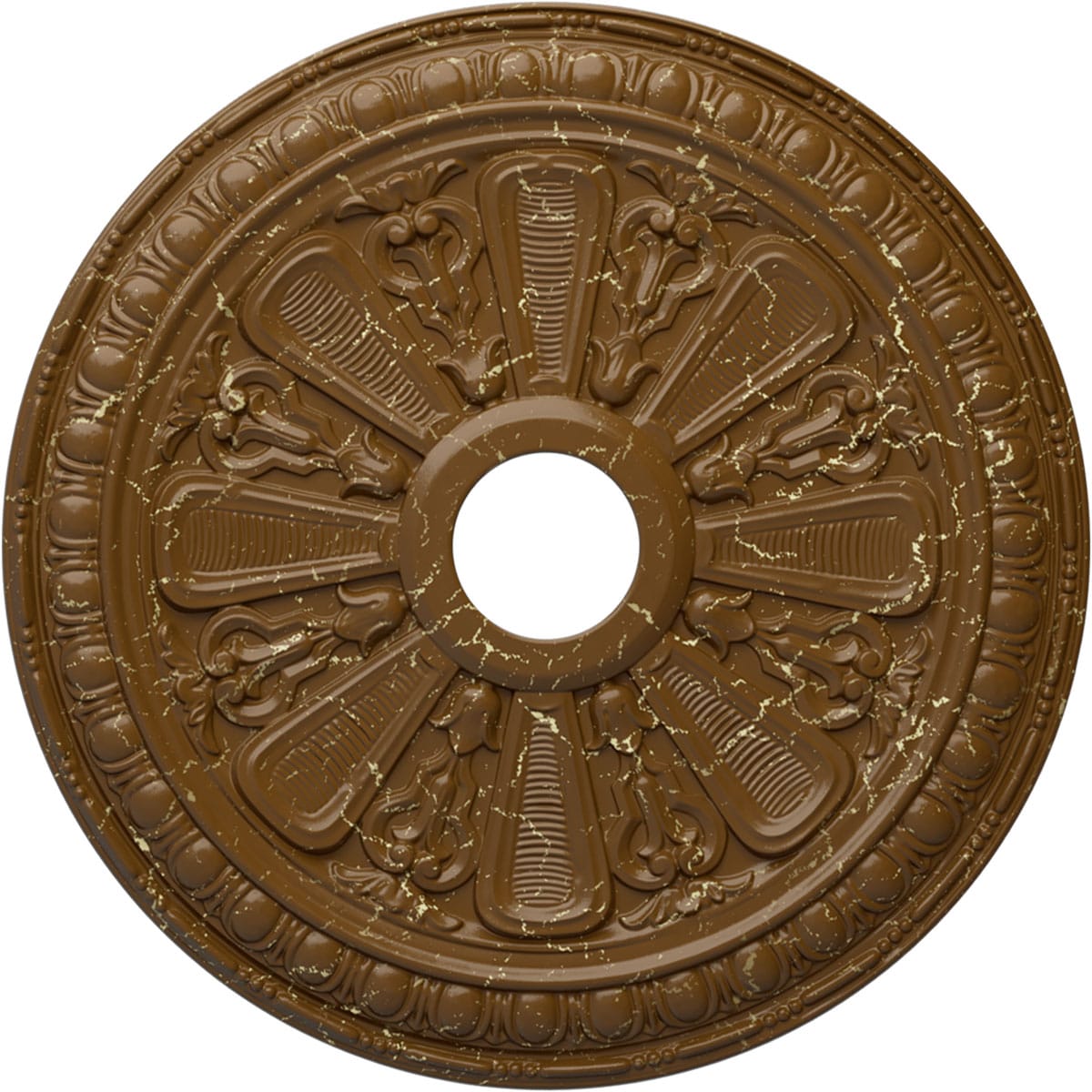 Ekena Millwork CM23BISTC Bristol 23.5-in W x 23.5-in L Painted Smokey Topaz Crackle Polyurethane Whole Ceiling Medallion