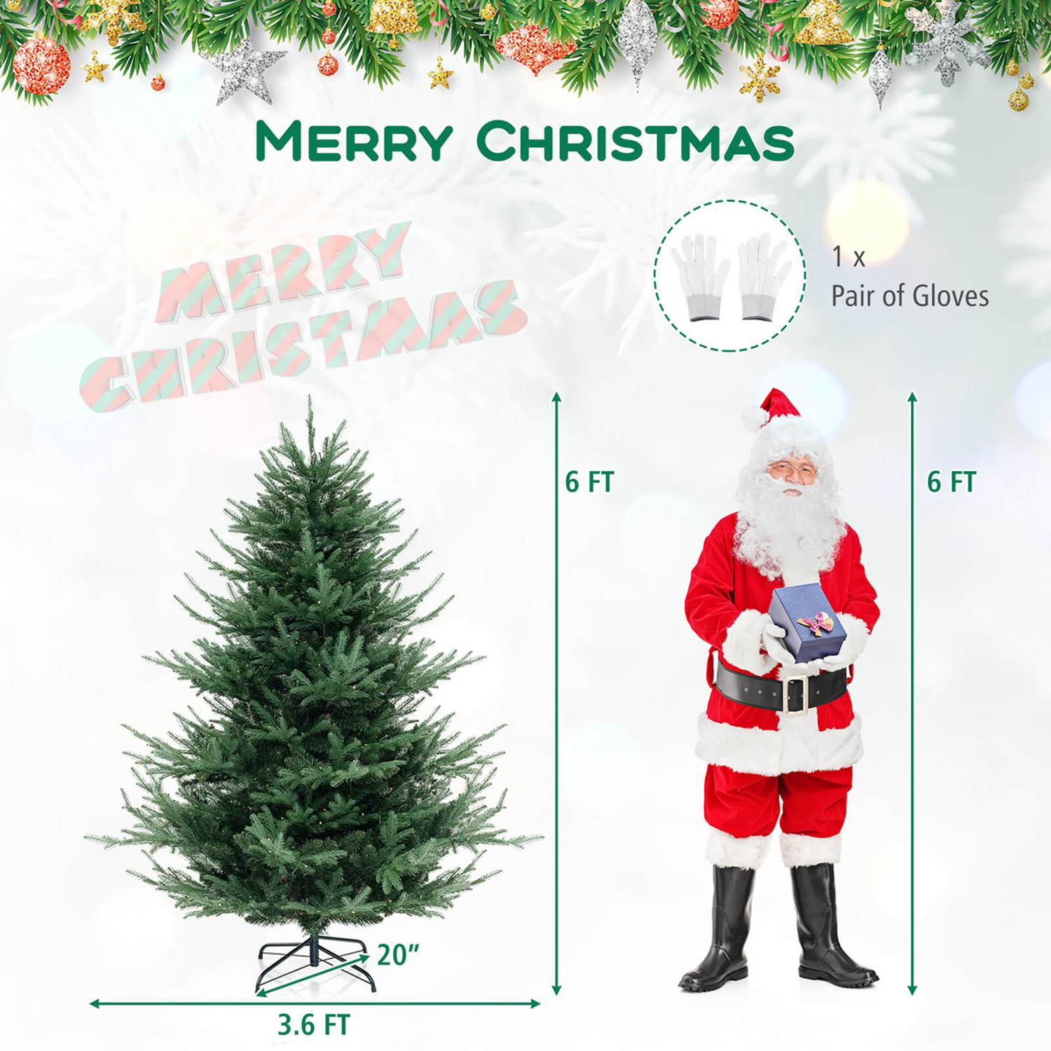 Costway CSHY002878 Artificial-Christmas-Trees - View #3