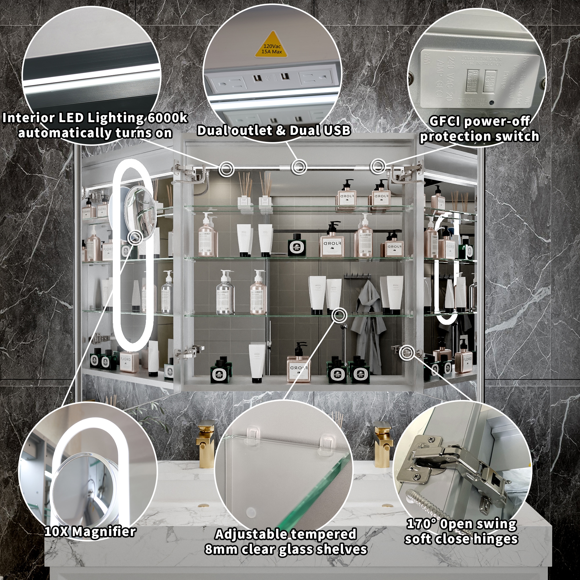 AAZJ JDEX-V12MED3032 Bathroom-Medicine-Cabinets - View #5