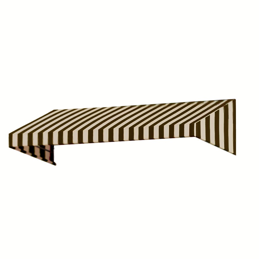 Awntech CN32-5BRNT Charleston 100.5-in Wide x 24-in Projection Fabric White Solid Fixed Window/Door Awning