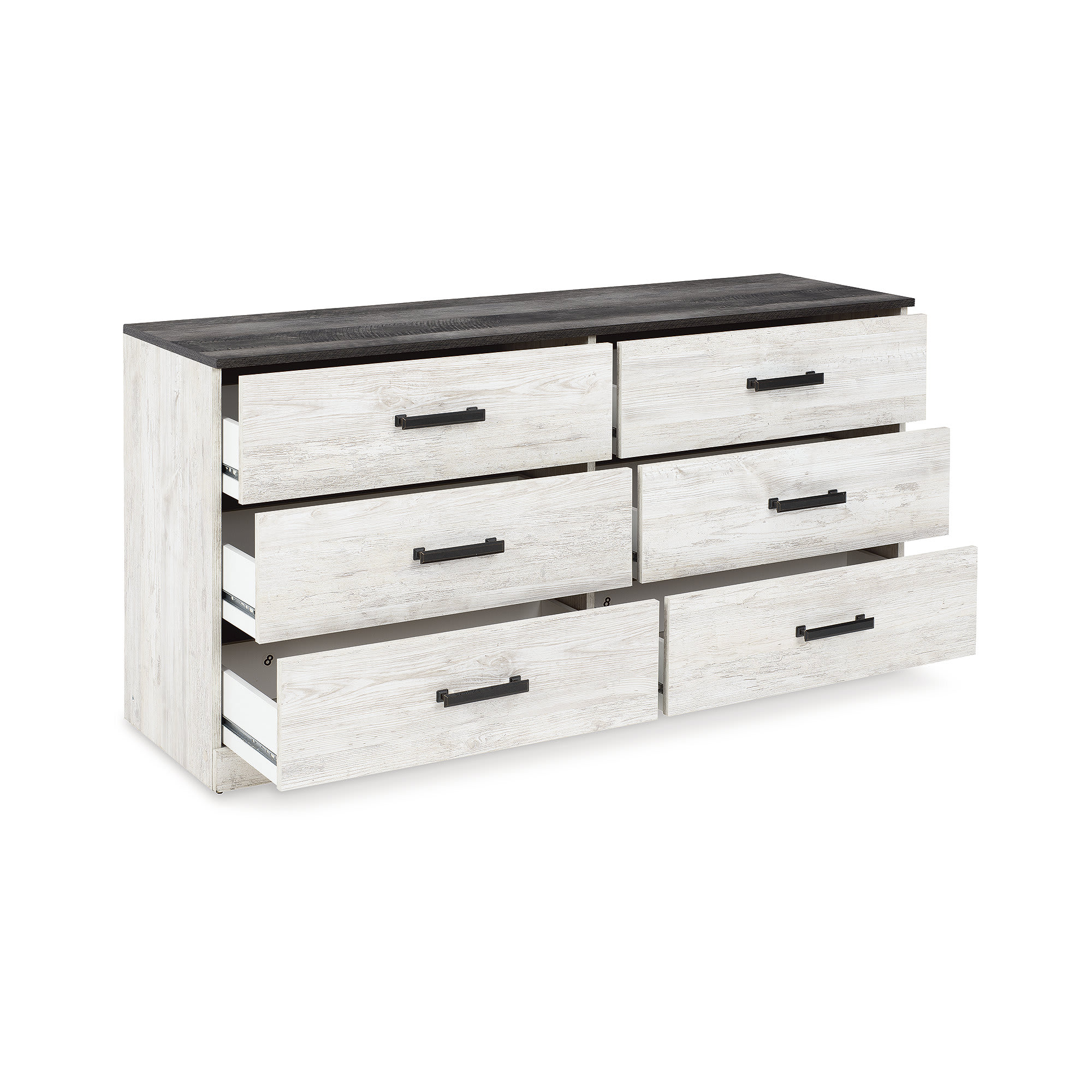 Signature Design by Ashley Shawburn Whitewash and Gray Two Tone Farmhouse Dresser with 6 Drawers