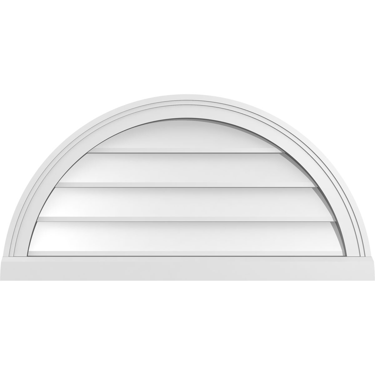 Ekena Millwork GVPHR32X1603SN 32-Inches x 16-Inches Off-white Half round PVC Gable Louver Vent