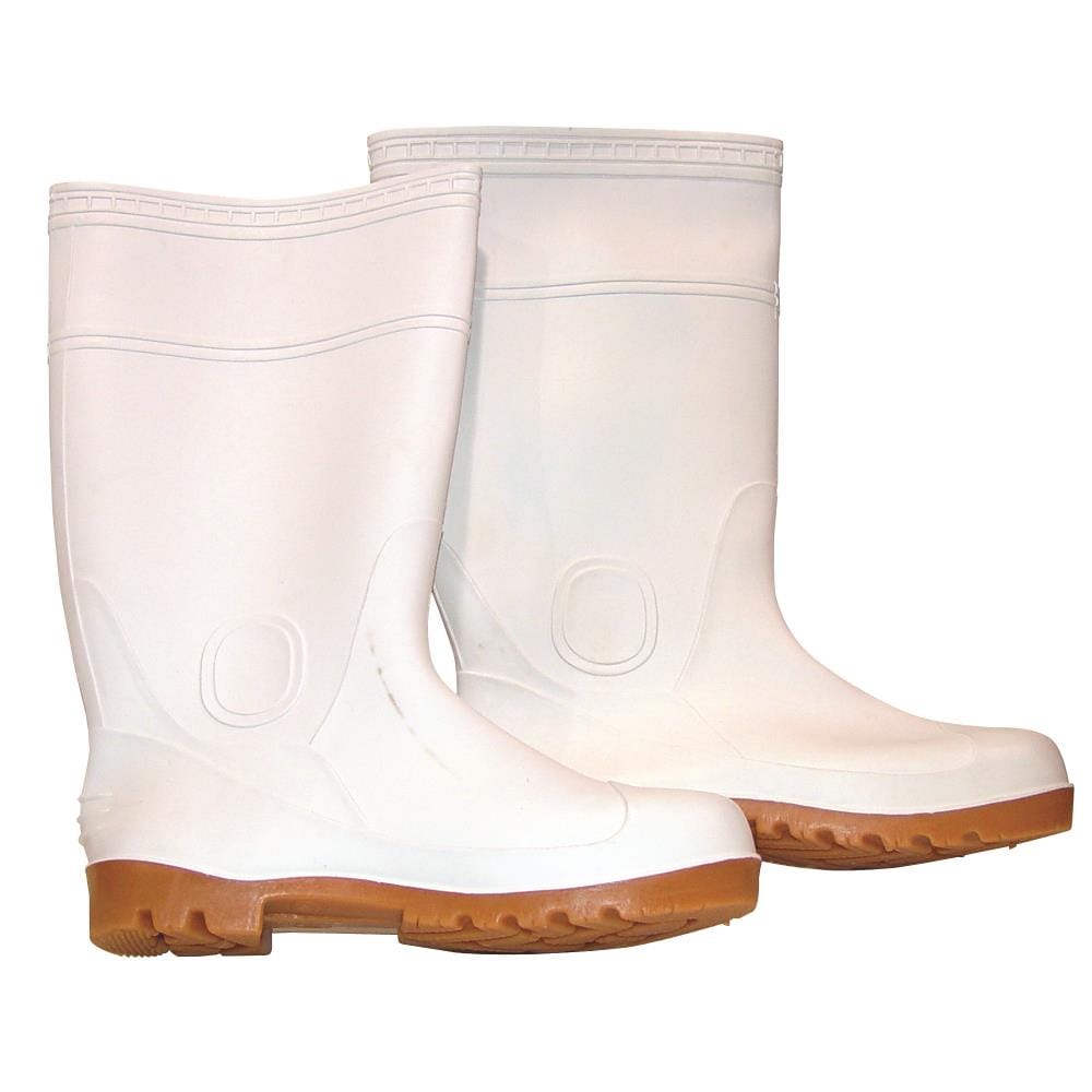 West Chester Mens White Waterproof Rubber Boots Size: 10 Medium in the  Footwear department at
