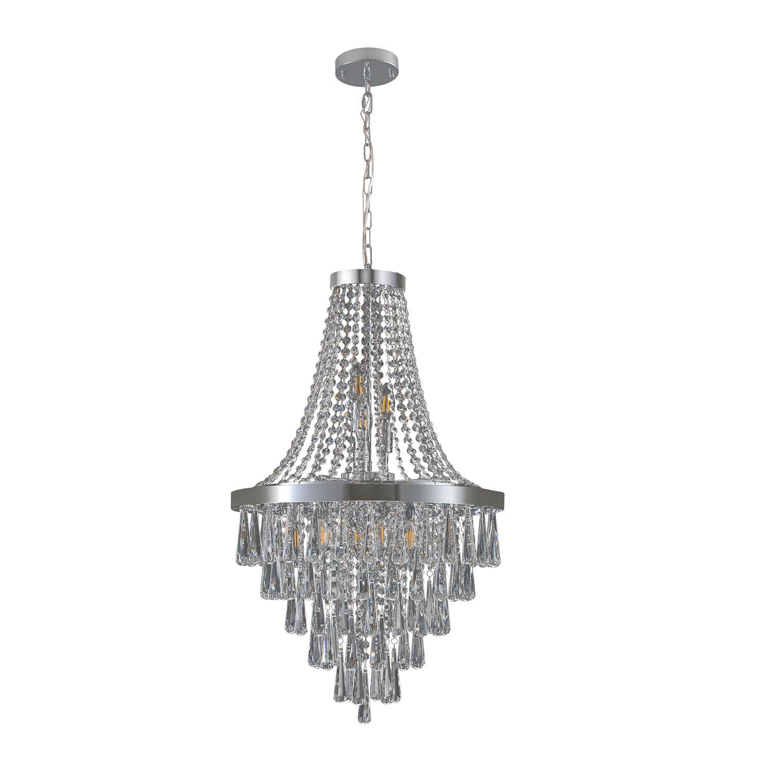 Bybafun YB5100186 11 -Light Chrome Tiffany Crystal For Use in Dining Rooms, Foyers, Living Rooms Chandelier