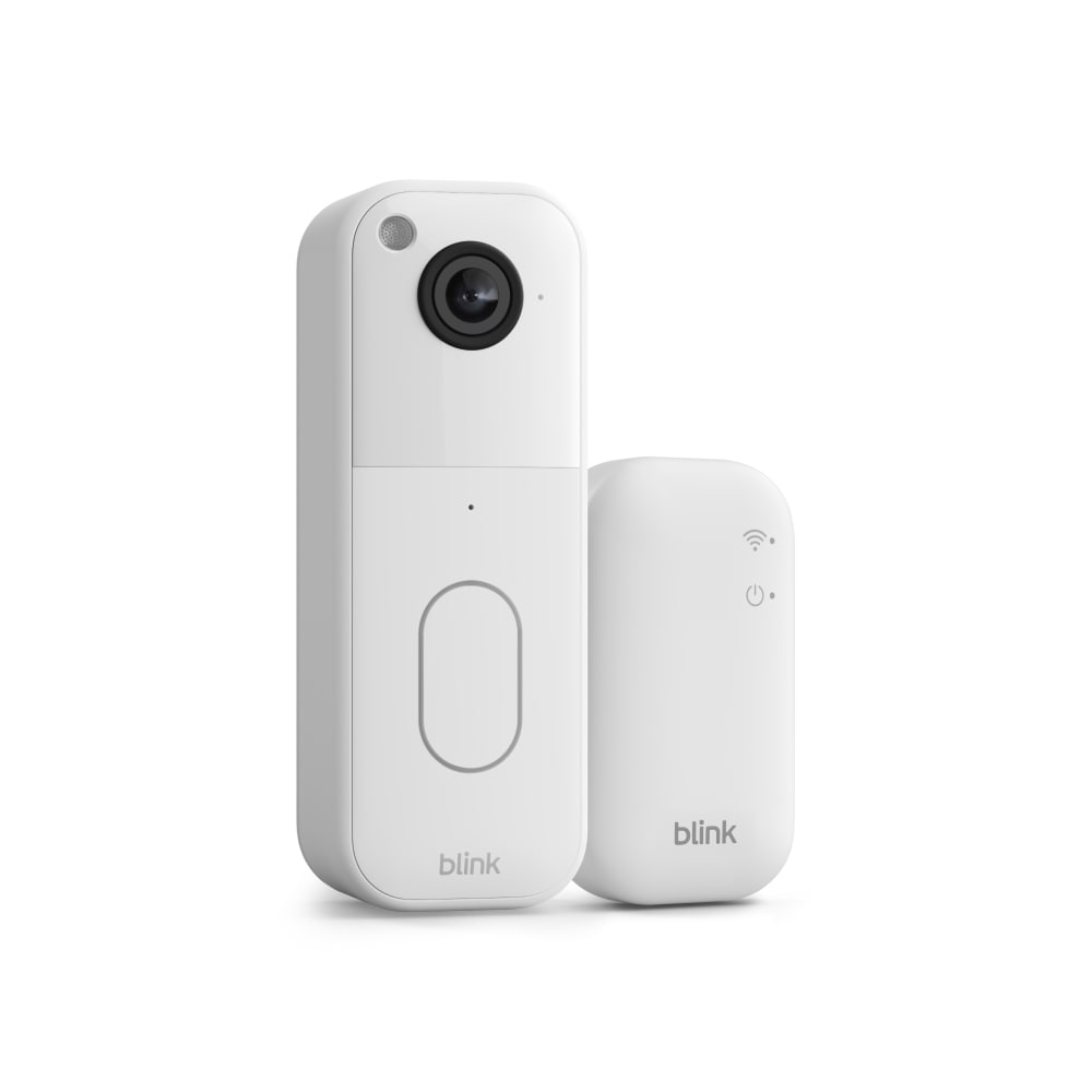 Blink B0DGQVD8FG Video Doorbell-Head-to-toe HD view, two-year battery life, and simple setup, Sync Module Core included-System (White)