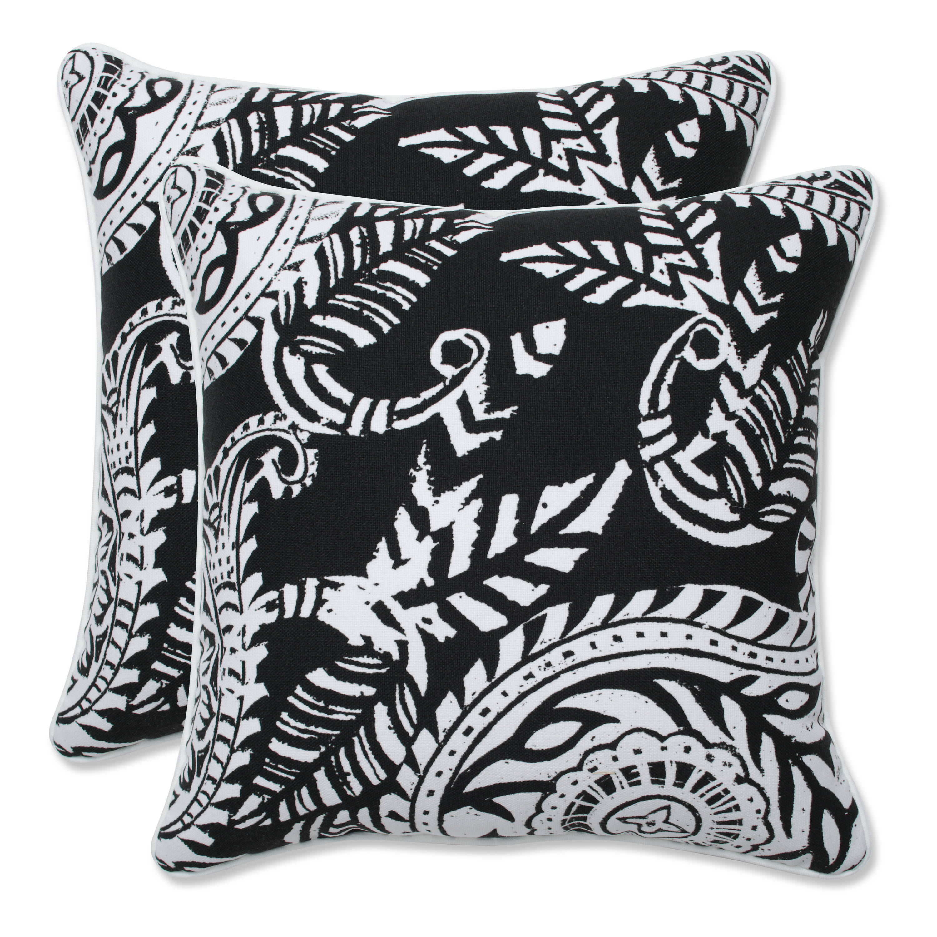 Pillow Perfect - Talia Noir 16.5-Inch Throw Pillow