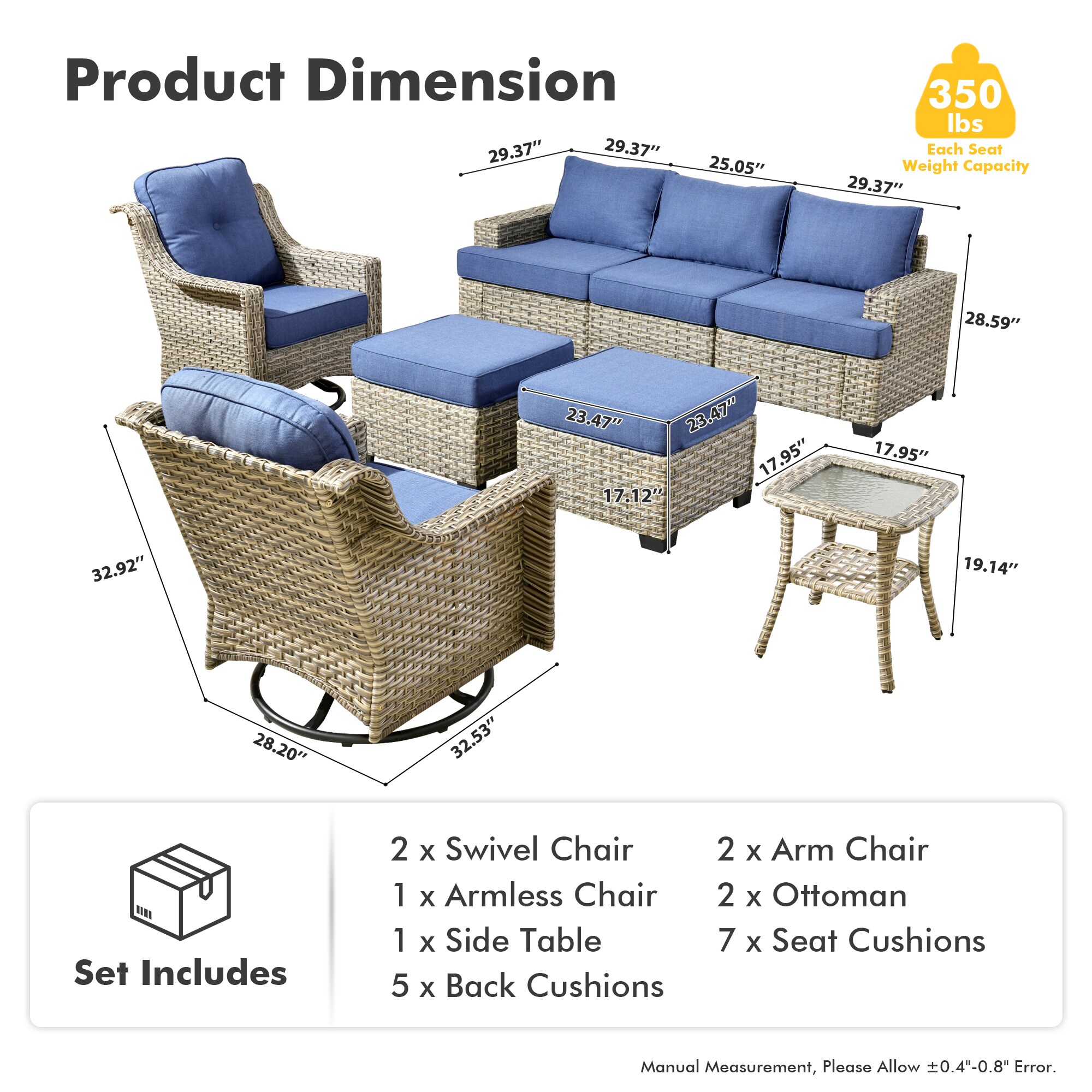 Ovios TS308YP Patio-Conversation-Sets - View #7
