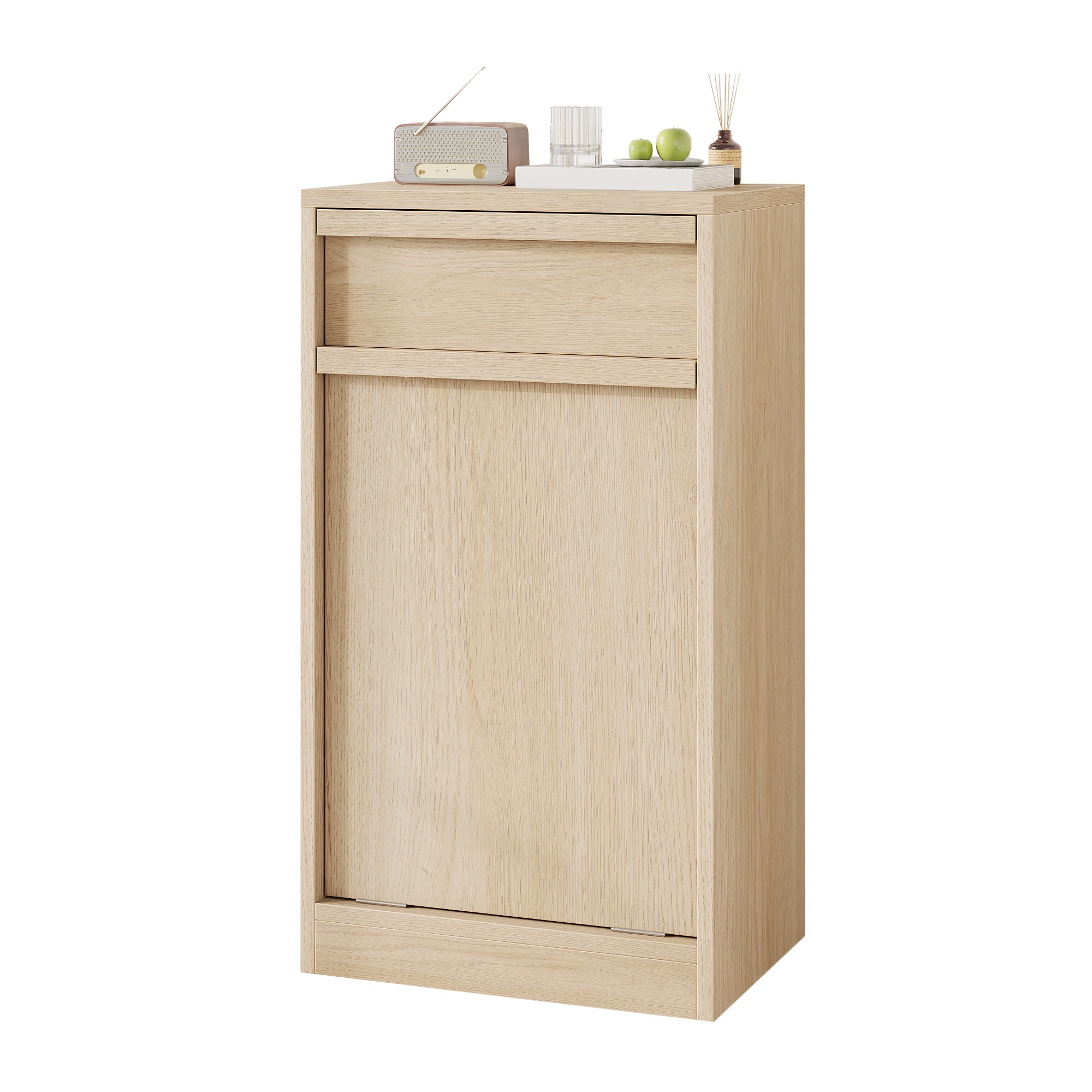Garvee - Hidden Trash Cabinet PB Tilt Out Trash Can Pet Proof Freestanding Kitchen Trash Cabinet