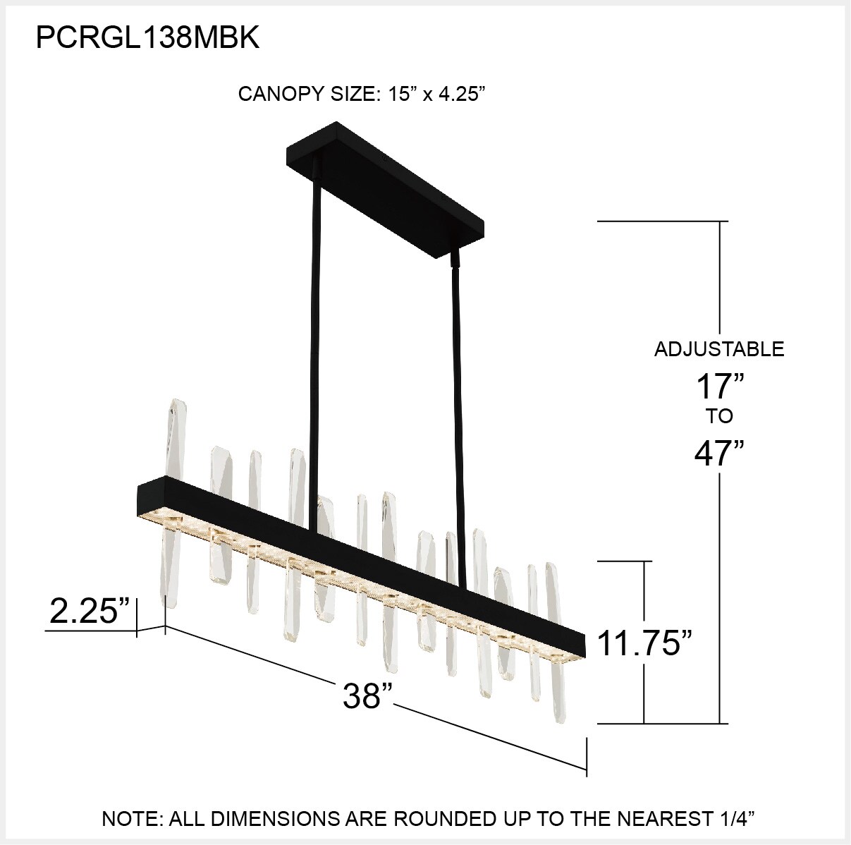 Quoizel Regal 1-Light Matte Black Modern/Contemporary LED Damp 