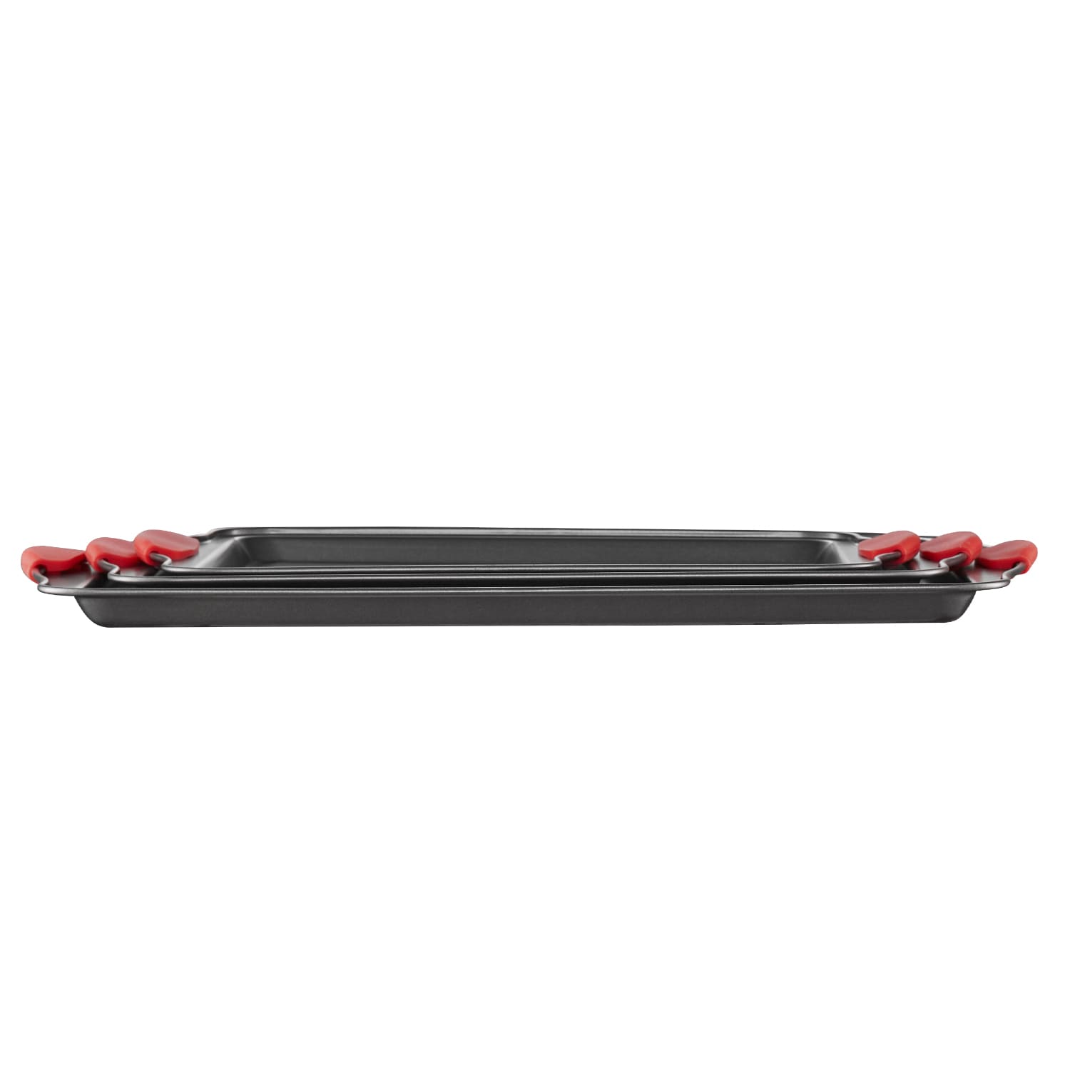 VEVOR SCTGKPTZHS0506625V0 Baking Pans Set 3-Piece Nonstick Carbon Steel Cookware Sheets and Trays Stackable Kitchen Oven Bakeware Cooking Sets with Silicone Handles Easy to Clean for Baking Cookie Cake Muffin Bread