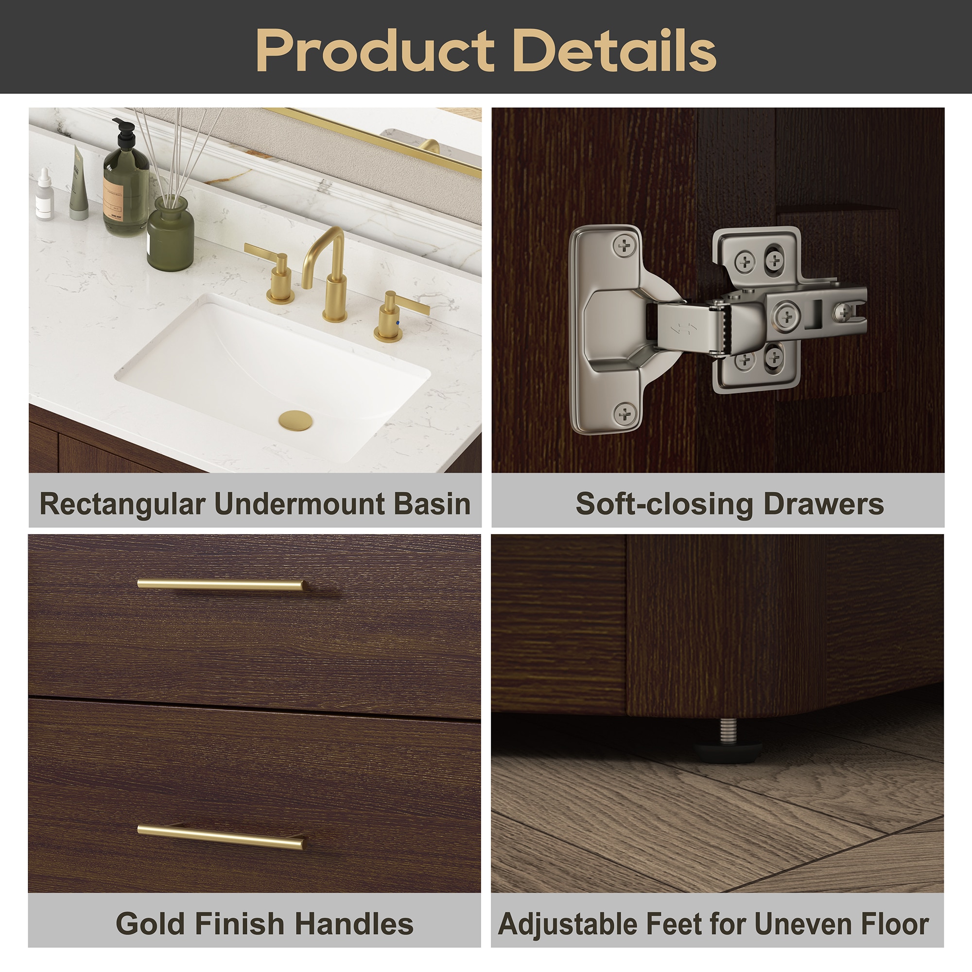 DELUXE LIVING V24002-60WT Bath-Vanity-Combo - View #4