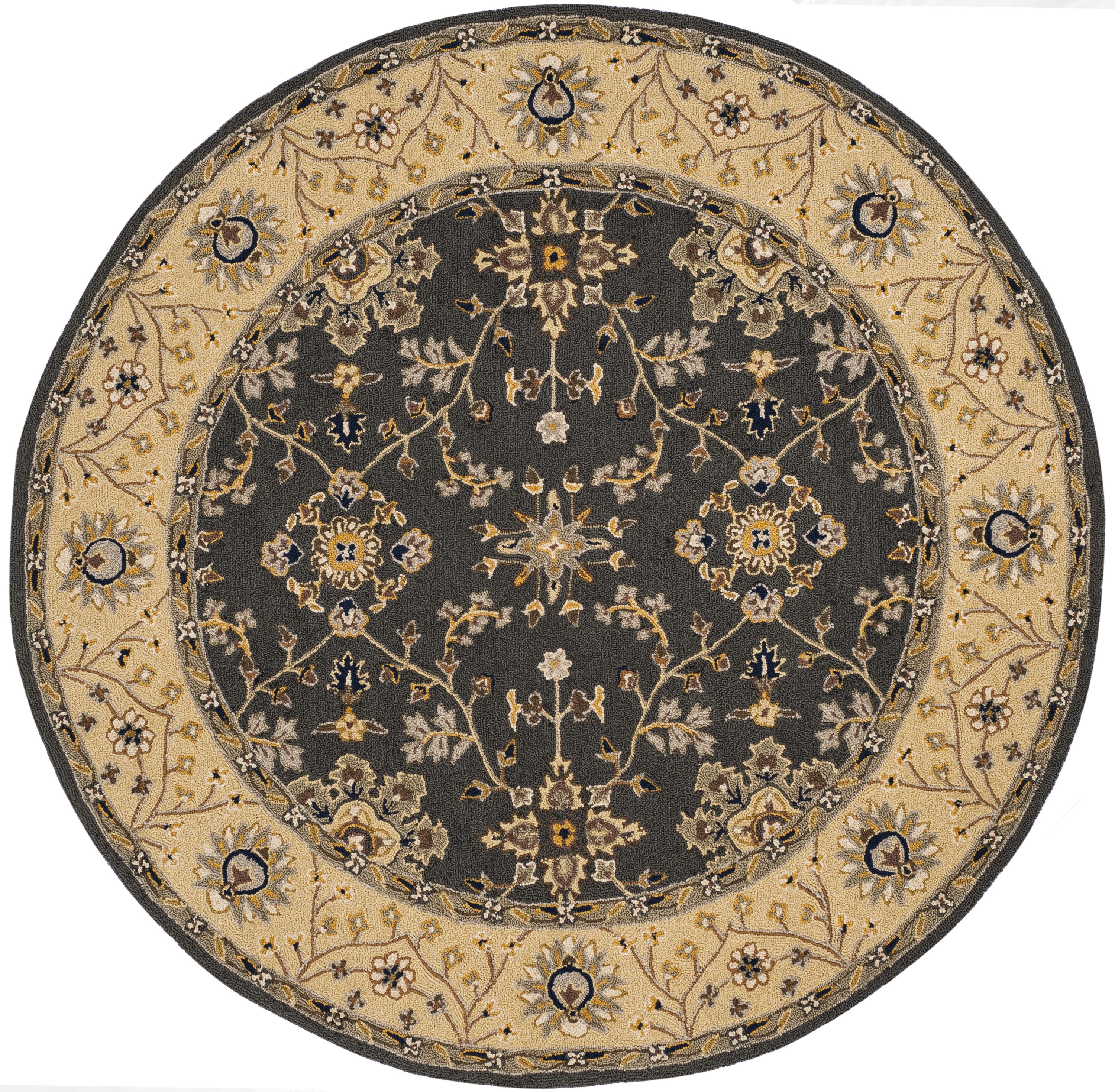 Safavieh Easy Care Pazar 6 X 6 (ft) Gray/Cream Round Indoor  Floral/Botanical Oriental Area Rug in the Rugs department at