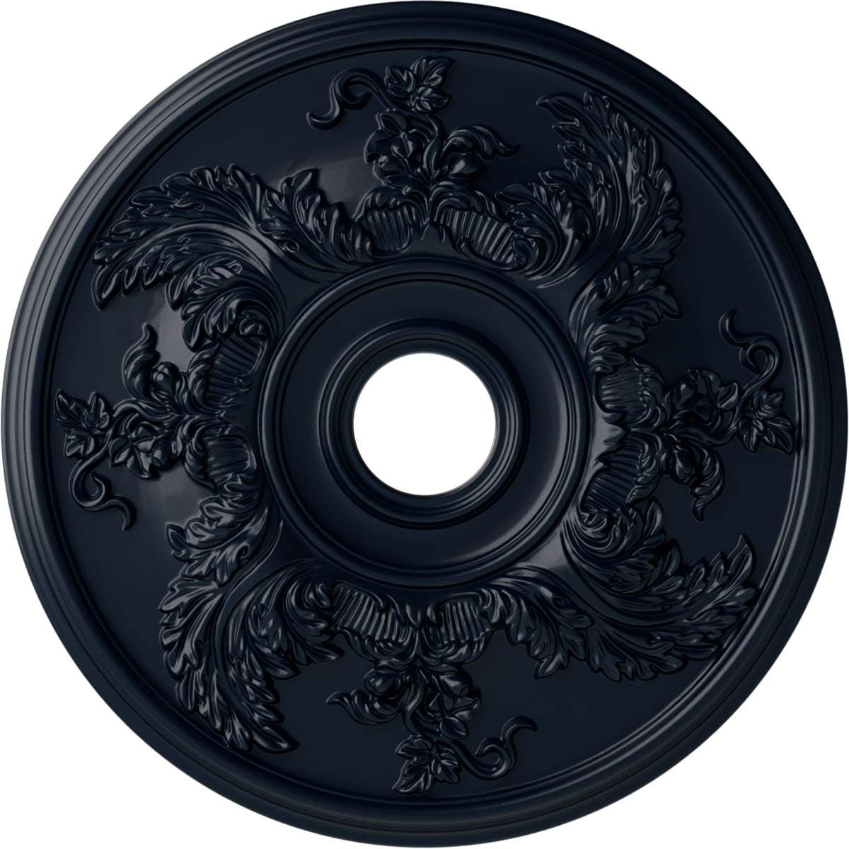 Ekena Millwork CM23ACMDF Acanthus Twist 23.625-in W x 23.625-in L Painted Midnight Dream Polyurethane Whole Ceiling Medallion