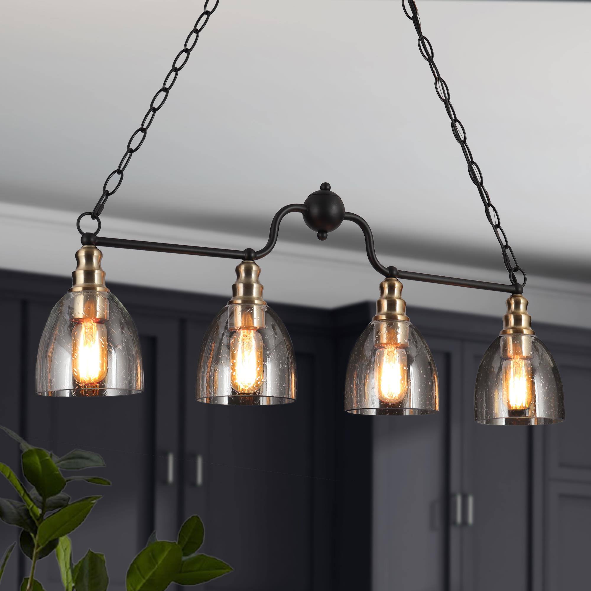 Uolfin MIJFRE-LWS24393-U7 4 -Light Matte Black Modern/contemporary For Use in Bedrooms, Dining Rooms, Foyers, Kitchens, Living Rooms Chandelier