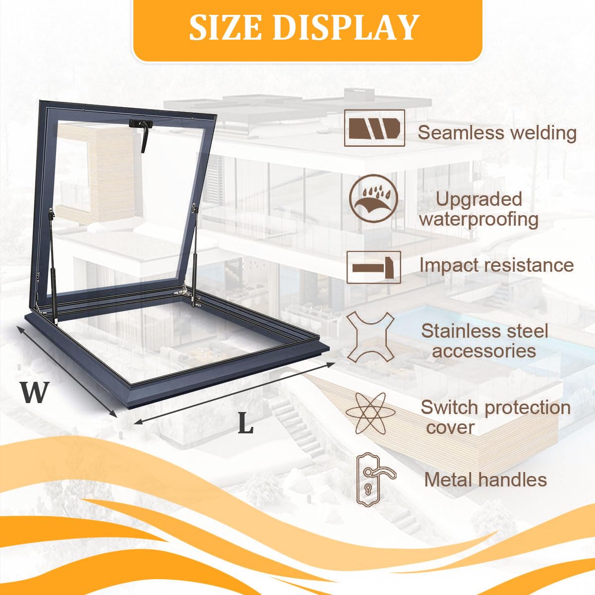 Aoibox Fixed Roof Skylight Window for Home with Aluminum Alloy Frame ...