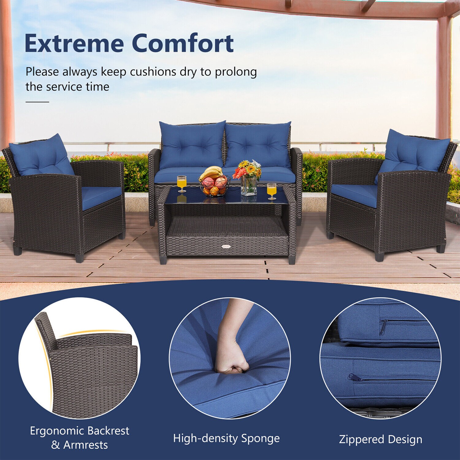 WELLFOR OUJ66742NY+ Patio-Conversation-Sets - View #3