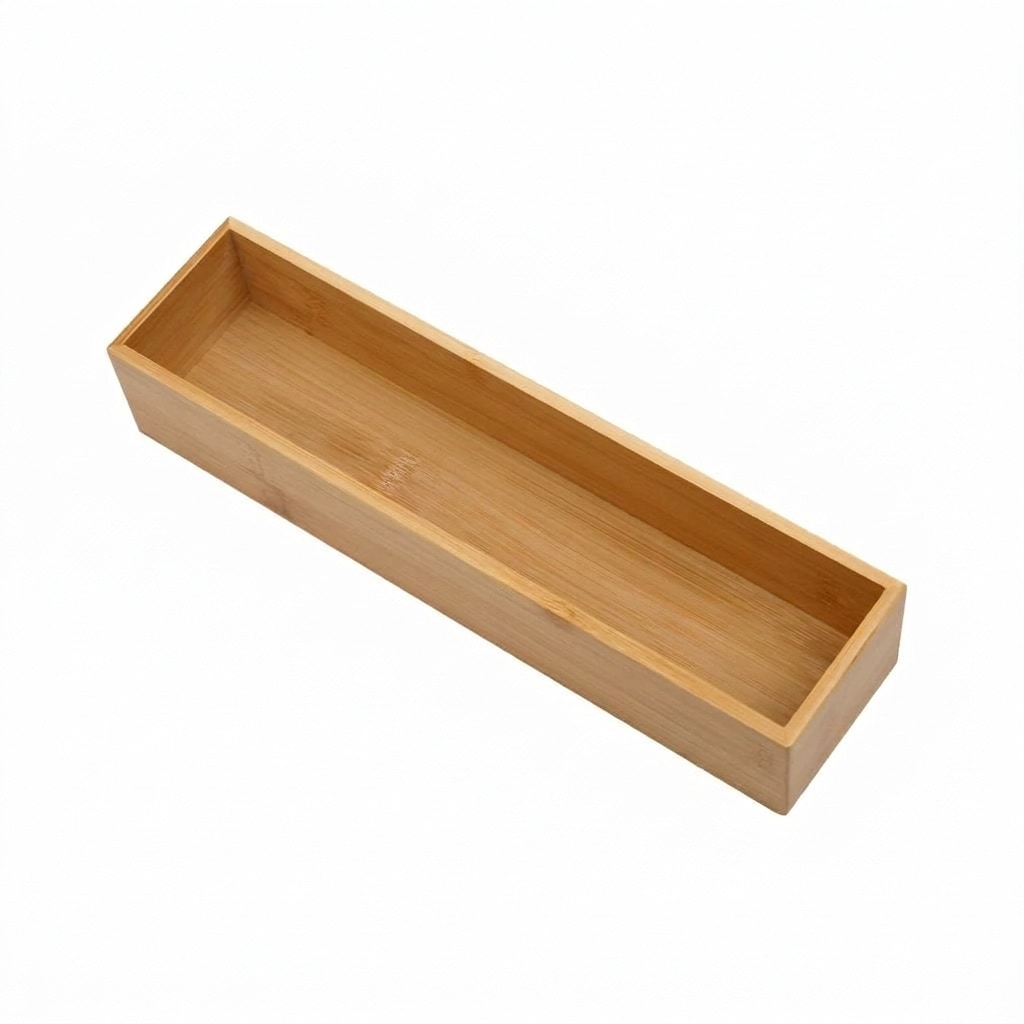 Aoibox  Bamboo Drawer Organizer for Flatware and Office Supplies 12 in L x 3 in W x 2 6 in H fits slim drawers