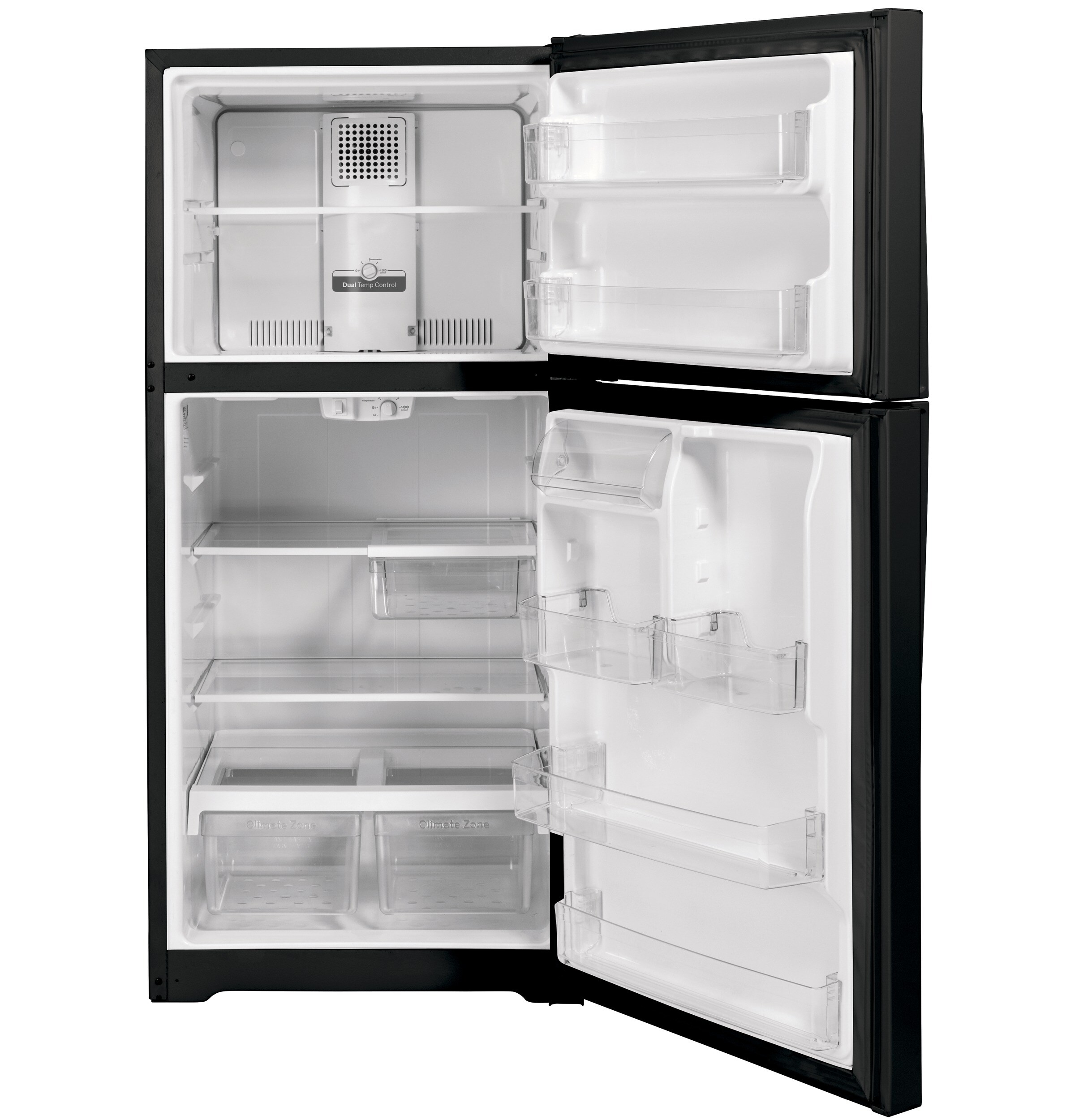 GE Garage-ready 21.9-cu ft Top-Freezer Refrigerator (Black) Garage Ready