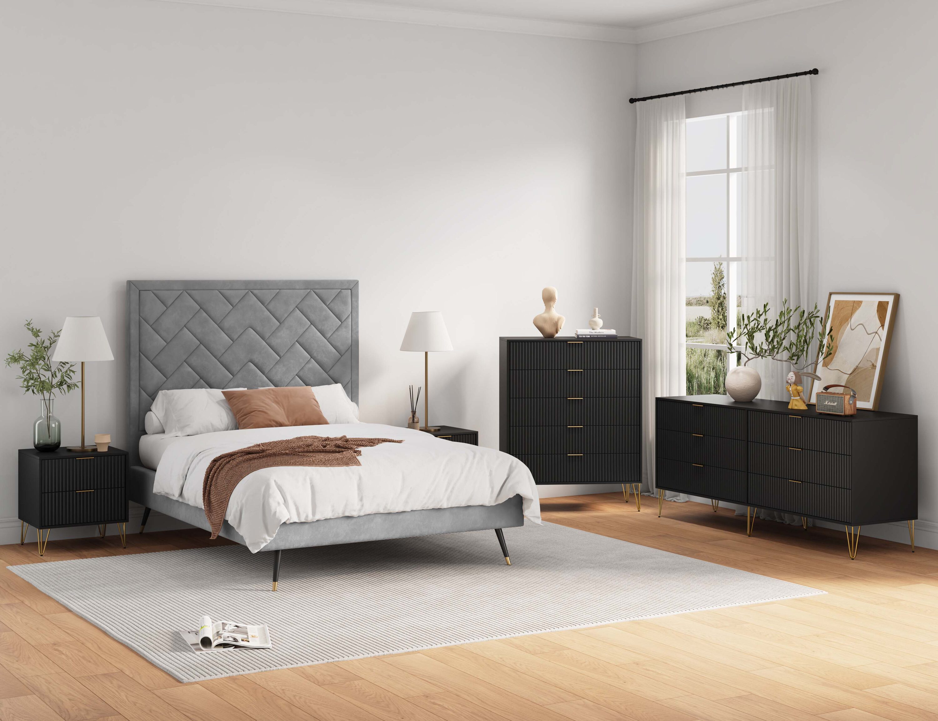 Manhattan Comfort 3-DB07-BK Black 13 -Drawer Standard dresser