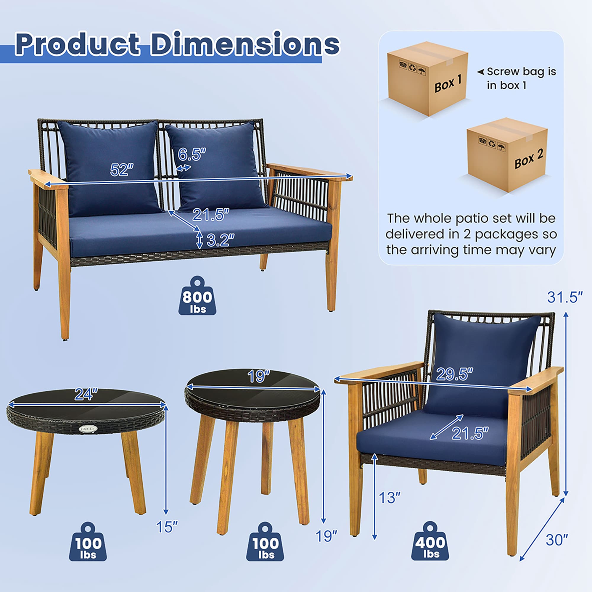 Costway HCST00114 Patio-Conversation-Sets - View #2