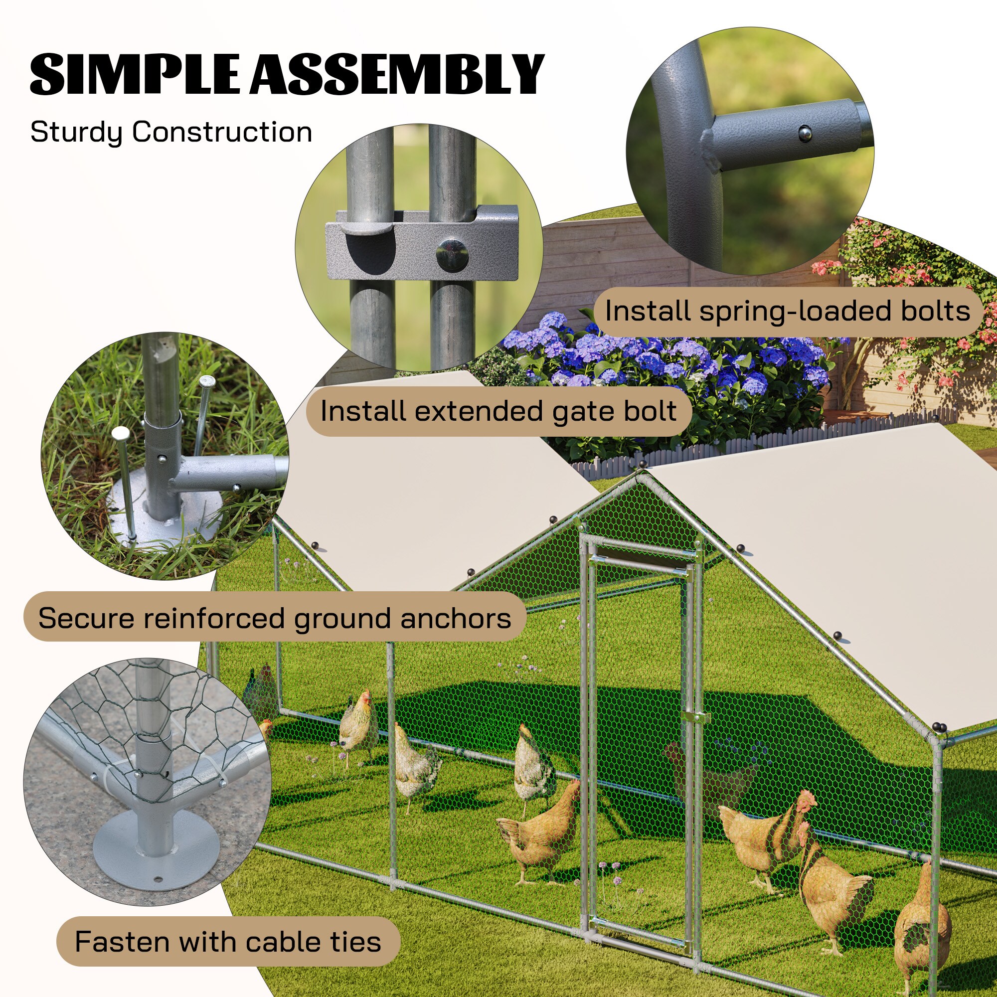 Kahomvis PET2-QPCX-02 Chicken-Coops-Rabbit-Hutches - View #5