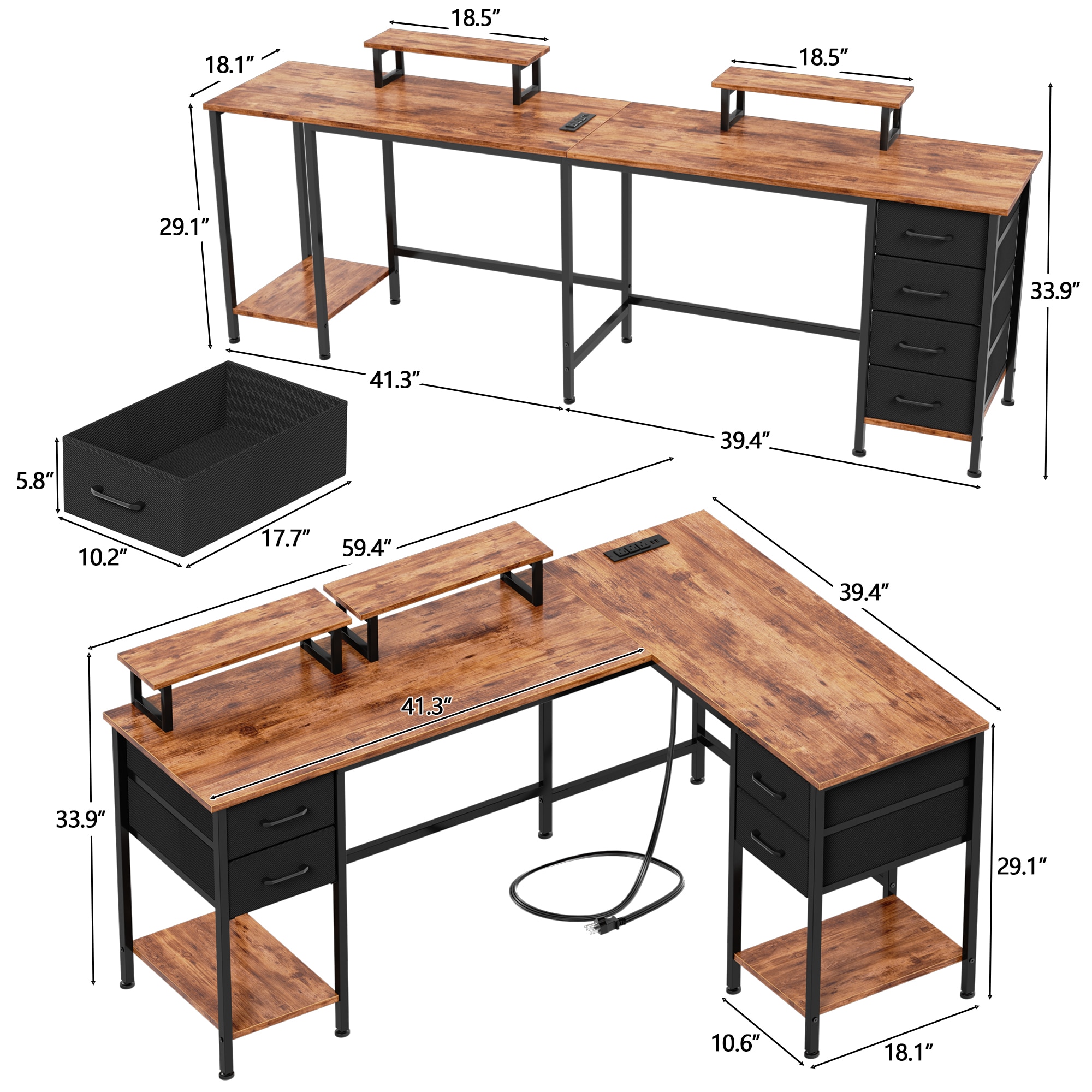 Furologee CD-026V2-C-59-1-RB desks - View #3