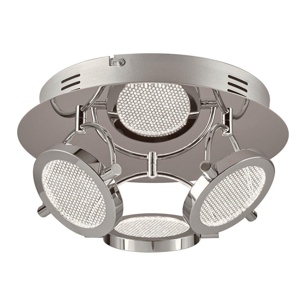PLC Lighting 40006PC 1-Light 12-in Polished Chrome LED Flush Mount Light