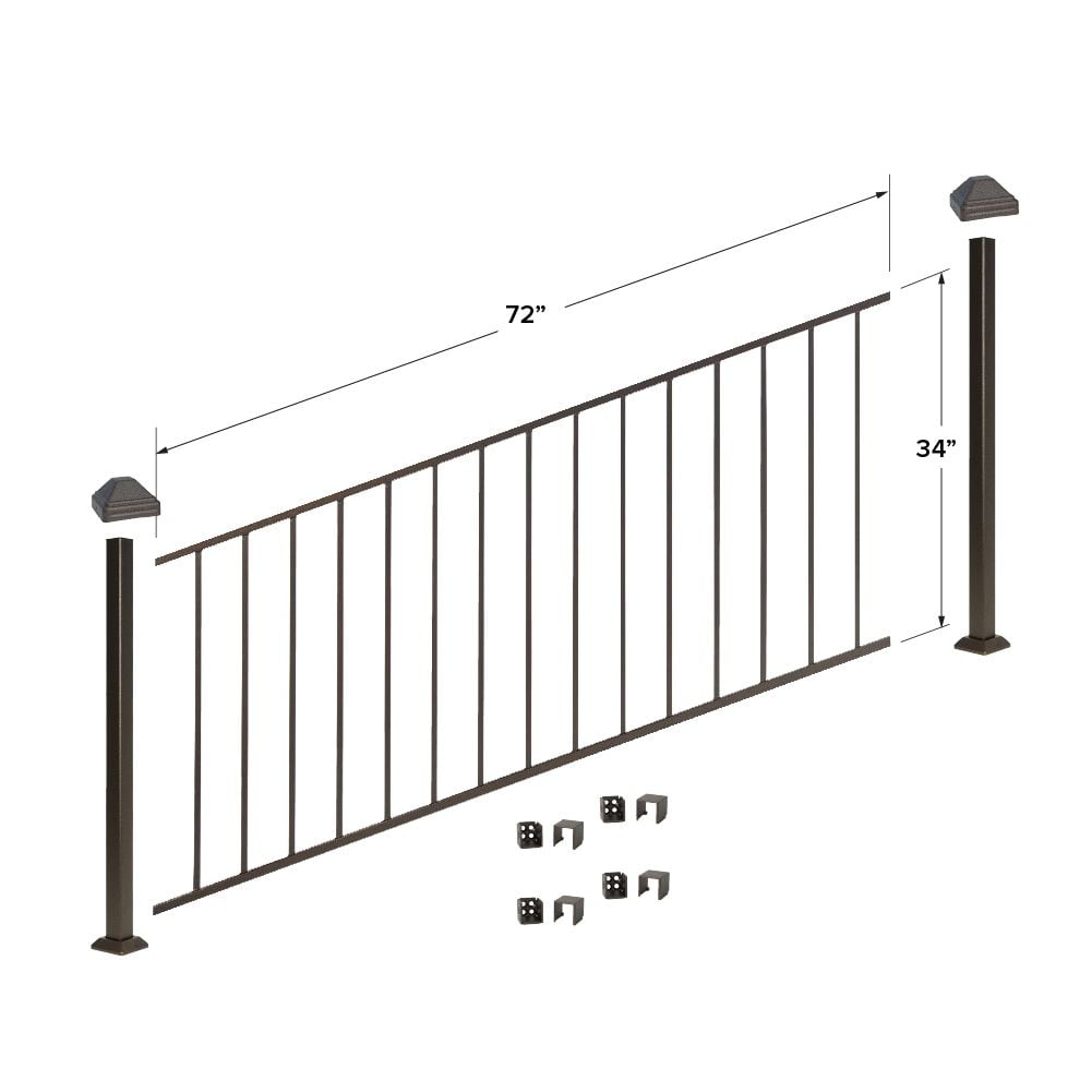 Fortress Building Products K-53134706-1R2P 6-Feet x 34-Inches Antique Bronze Steel Deck Rail Kit