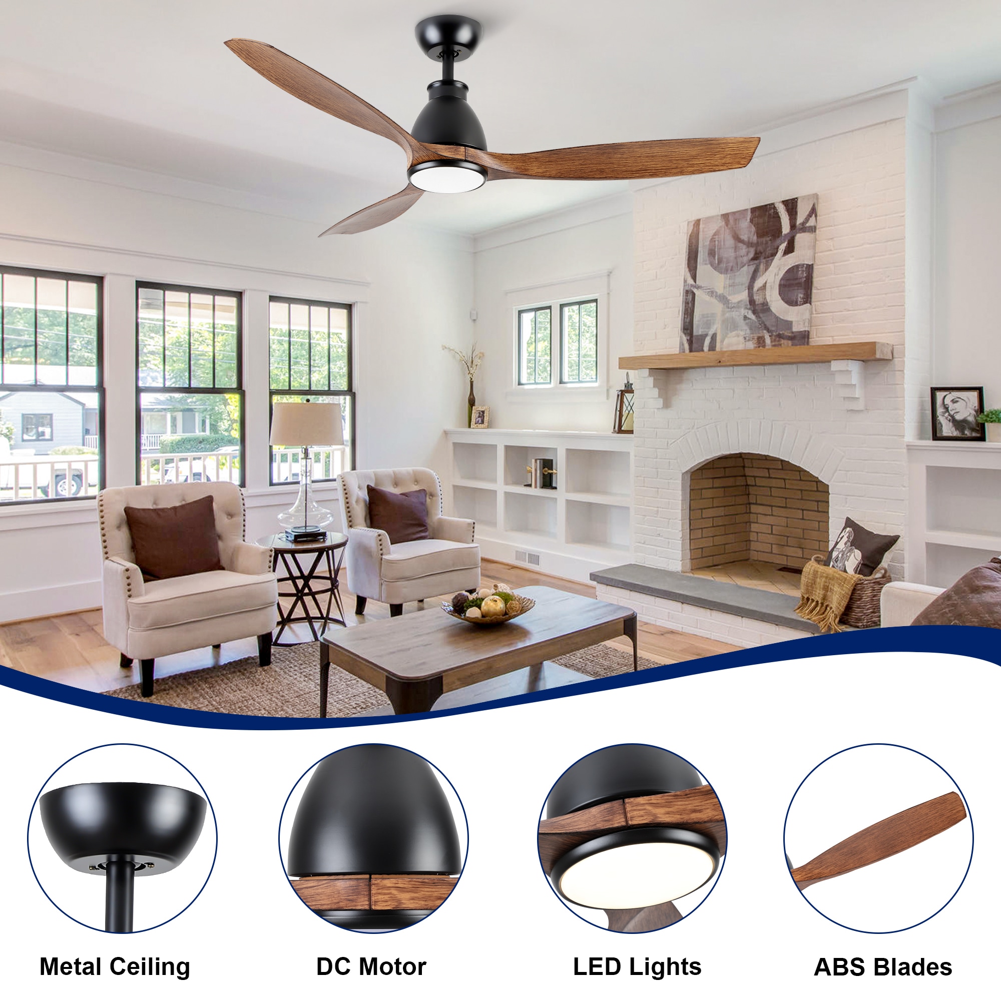 YUHAO LSDC1137BKM522 Ceiling-Fans - View #4