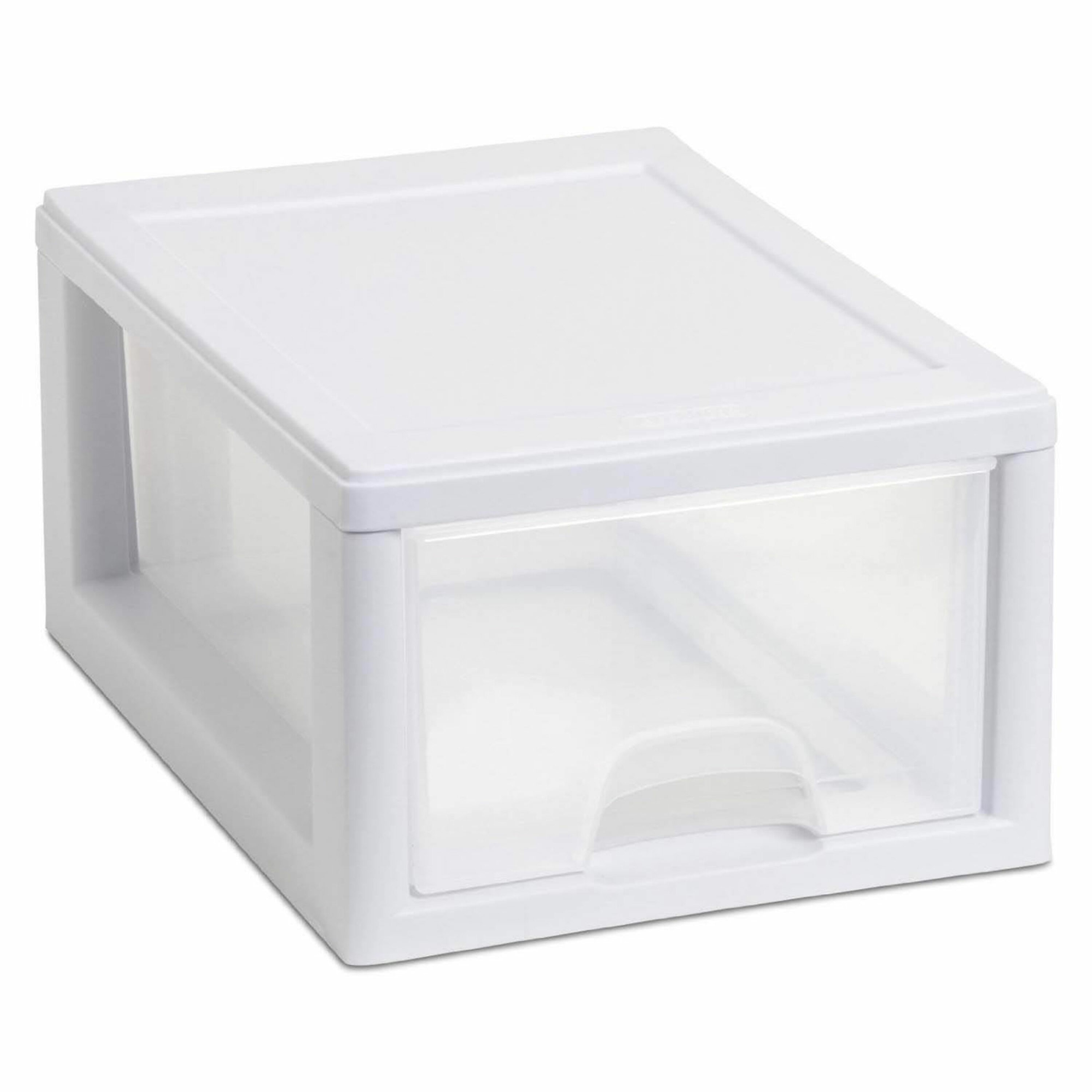 Sterilite 18 -Pack White - 6 Quart Stackable Plastic Storage Storage drawer 6 H x 8.87 W x 12.87 D #100768