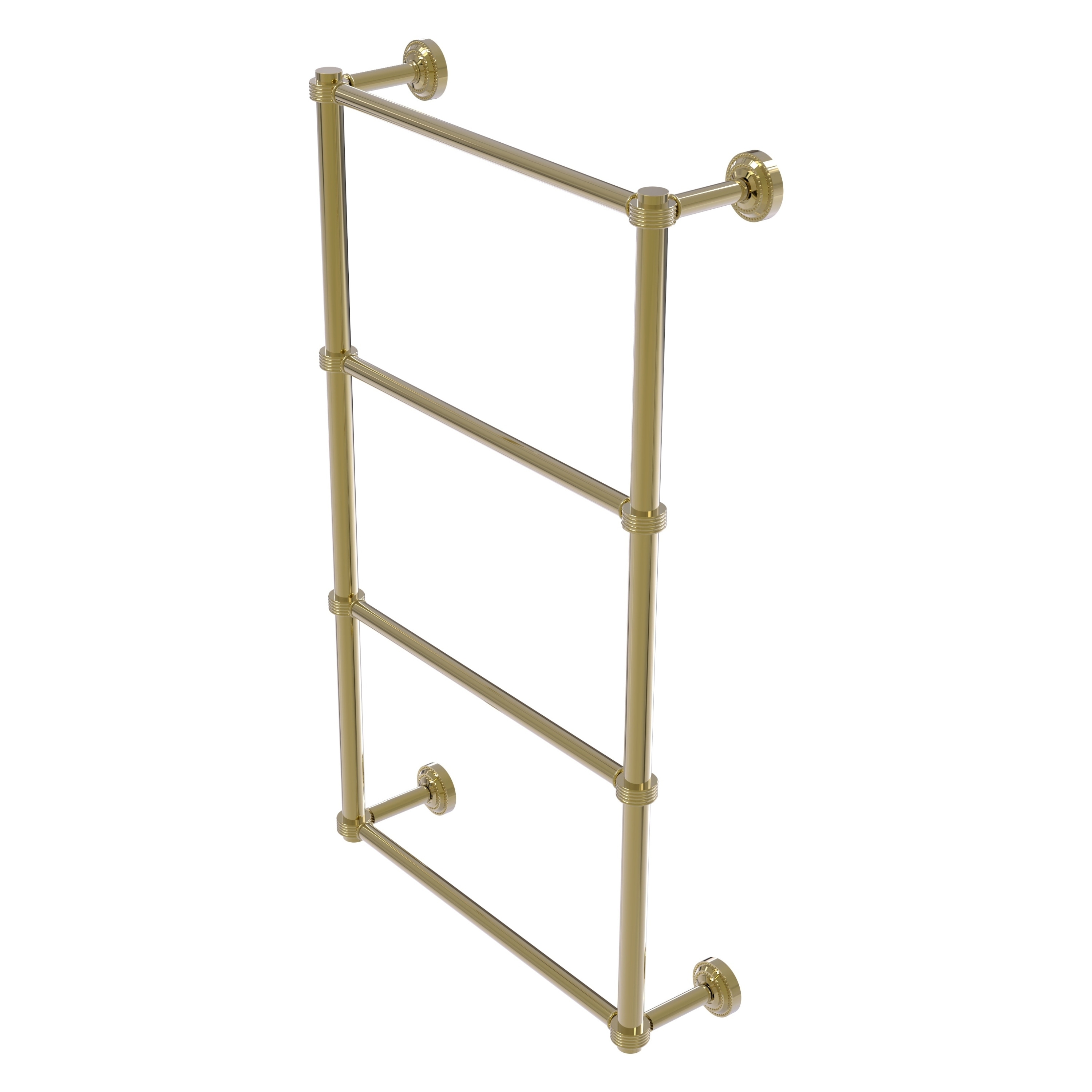 Allied Brass DT-28G-30-UNL Dottingham 30-in double Unlacquered Brass Wall mount 4-tier Towel Bar