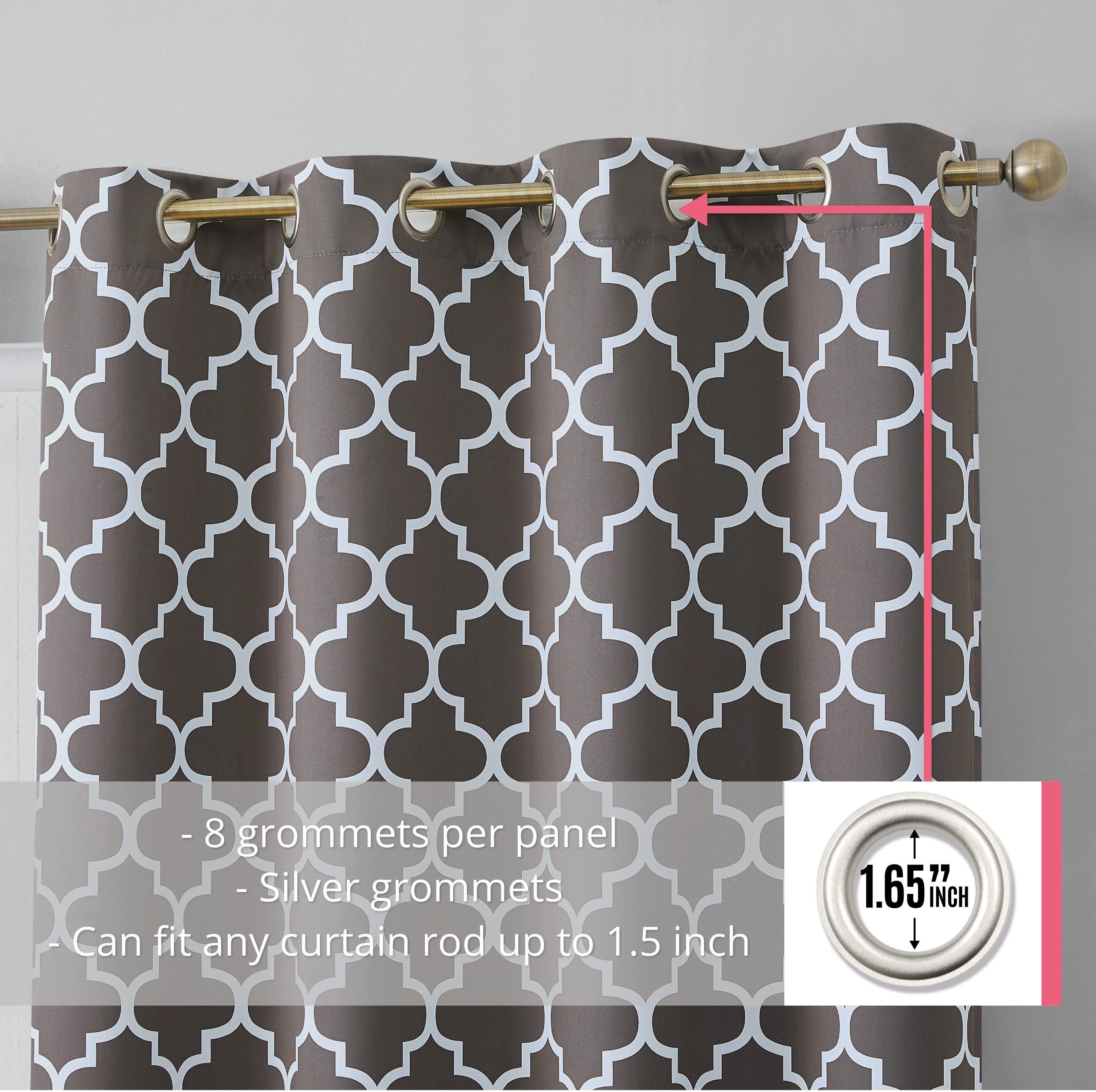 HLC.me LTTCPRNT-3763GRY curtains - View #2