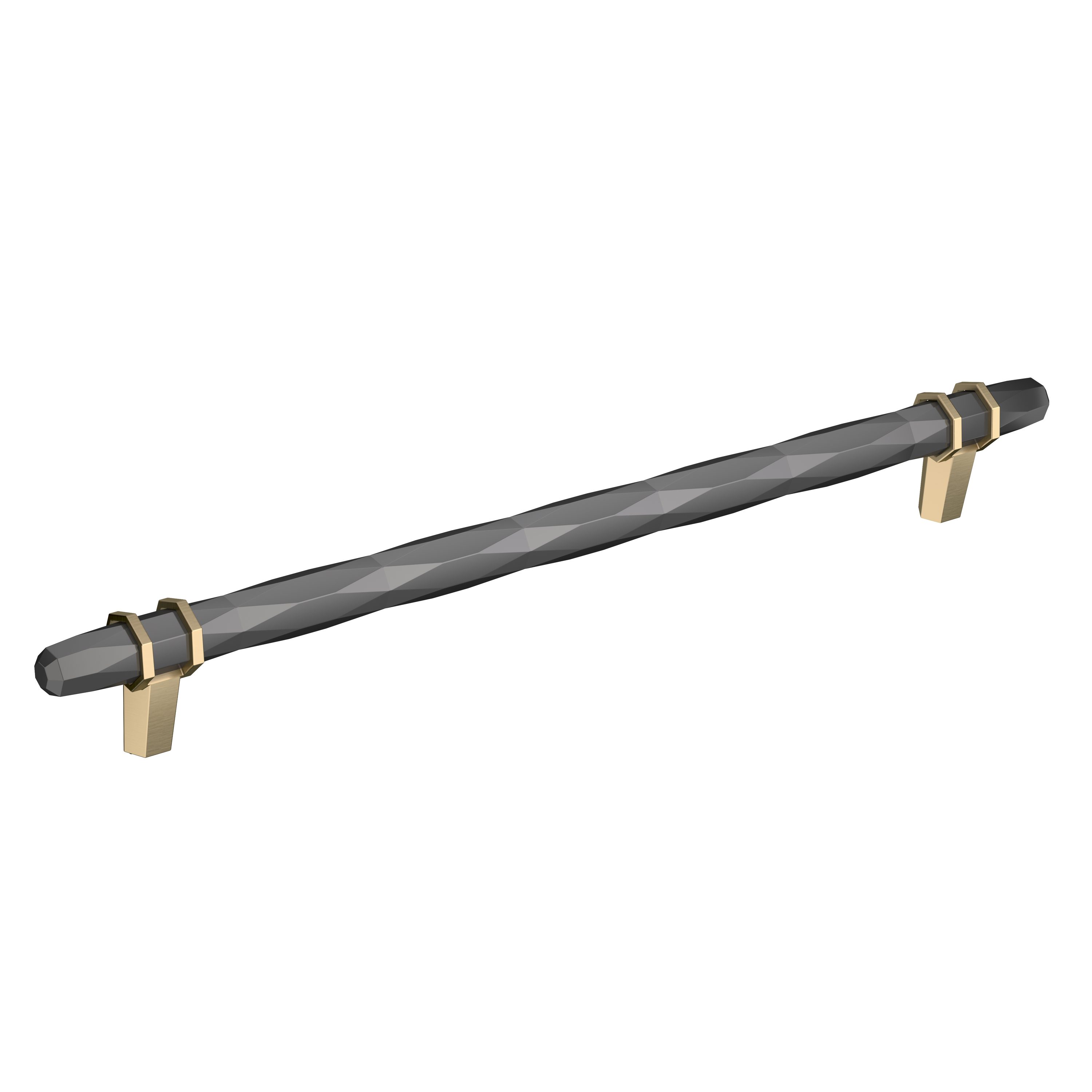 Amerock BP36664BCRBBZ London 10-1/16-in , 256mm Center to Center Black Chrome/Golden Champagne Cylindrical Bar