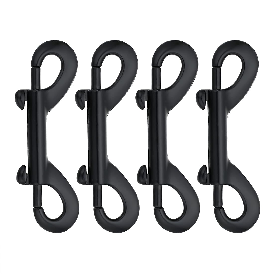 Aoibox  4 Piece 3 5 in Double Ended Bolt Snap Hooks Black Trigger Clips for Chains for Home Use