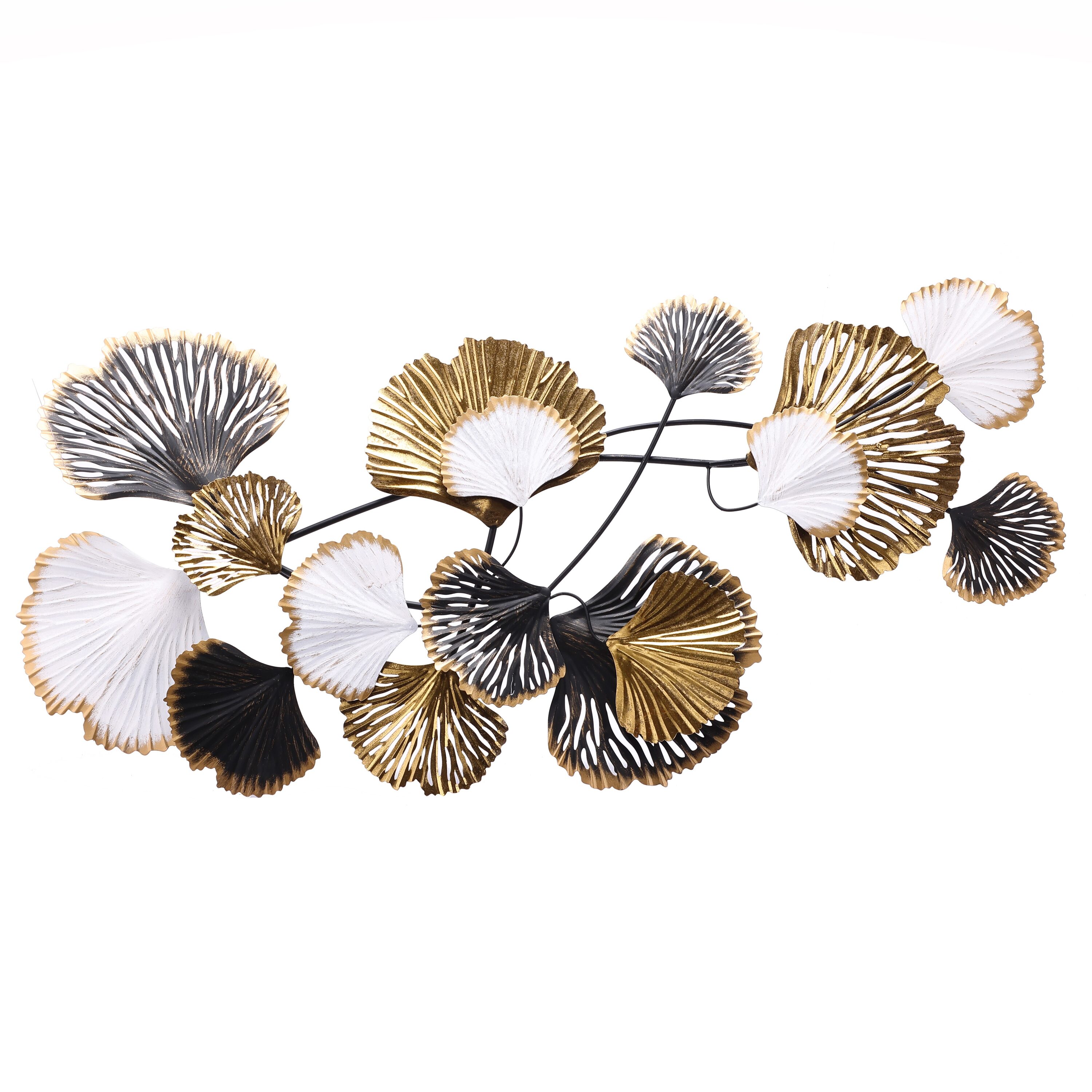 LuxenHome 47.31-in W x 24.75-in H Metal Leaf Nature Wall Accent in the Wall  Accents department at