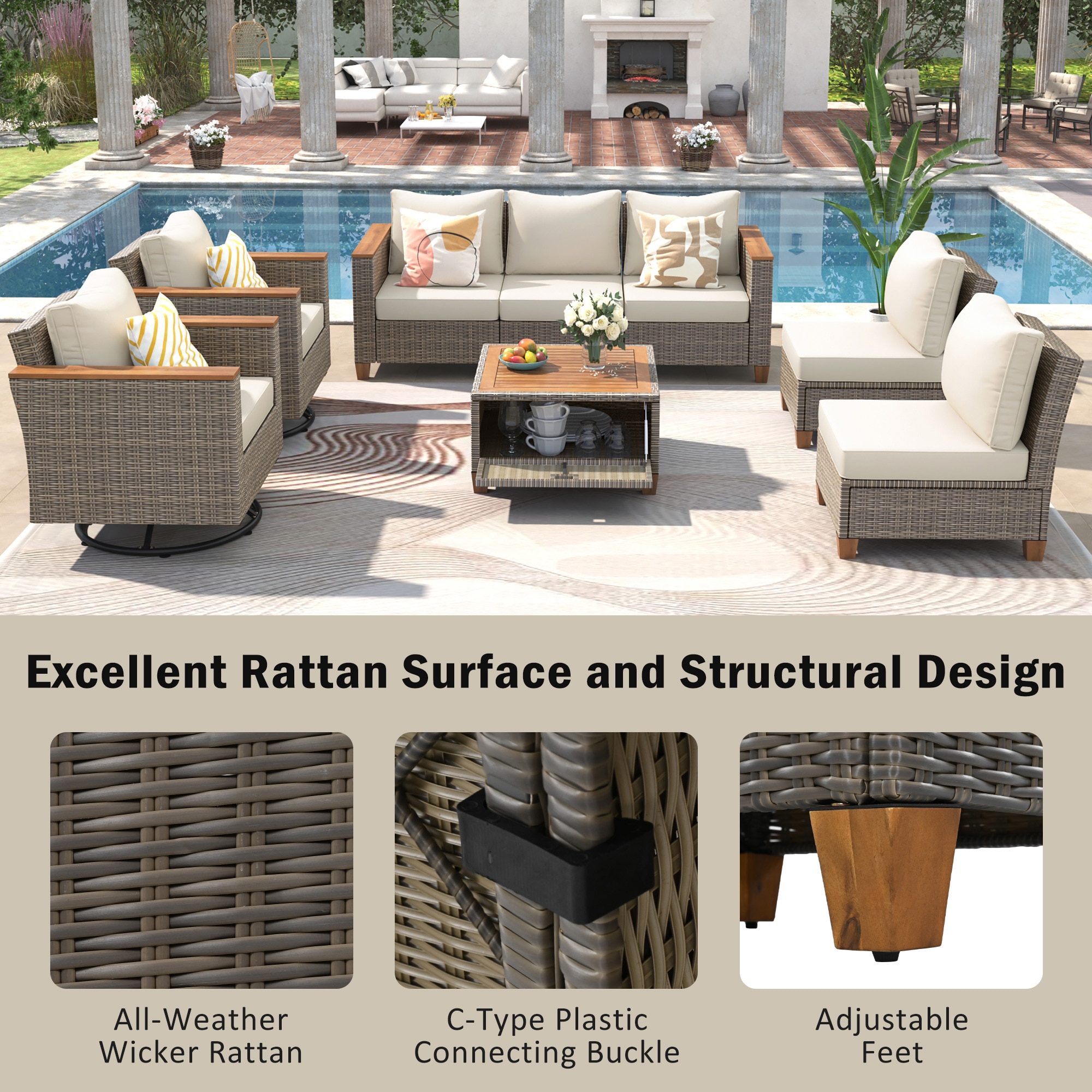 SINOFURN SYB260079BG Patio-Sofas-Daybeds - View #11