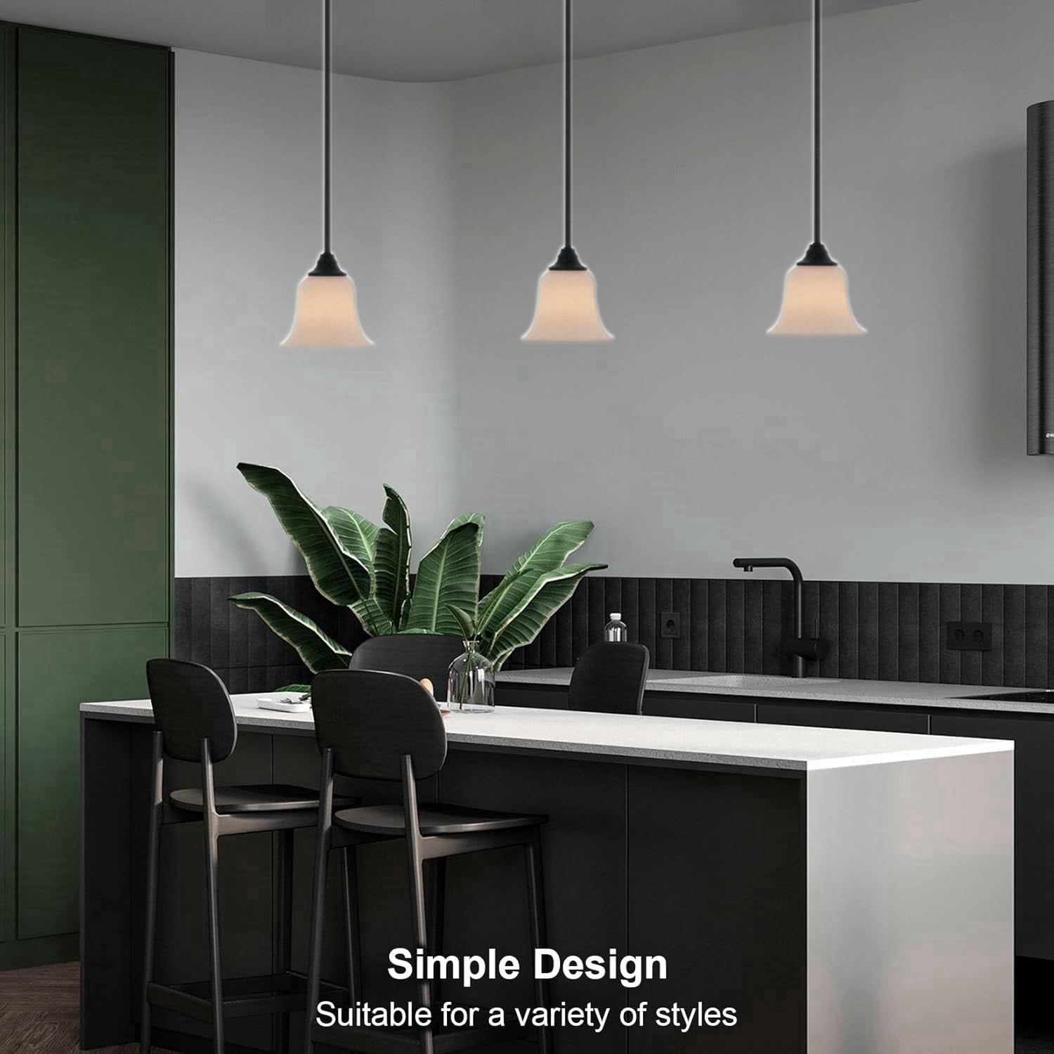 Elegant Oil-Rubbed Bronze 57" Mini Pendant with Frosted White Glass Shade