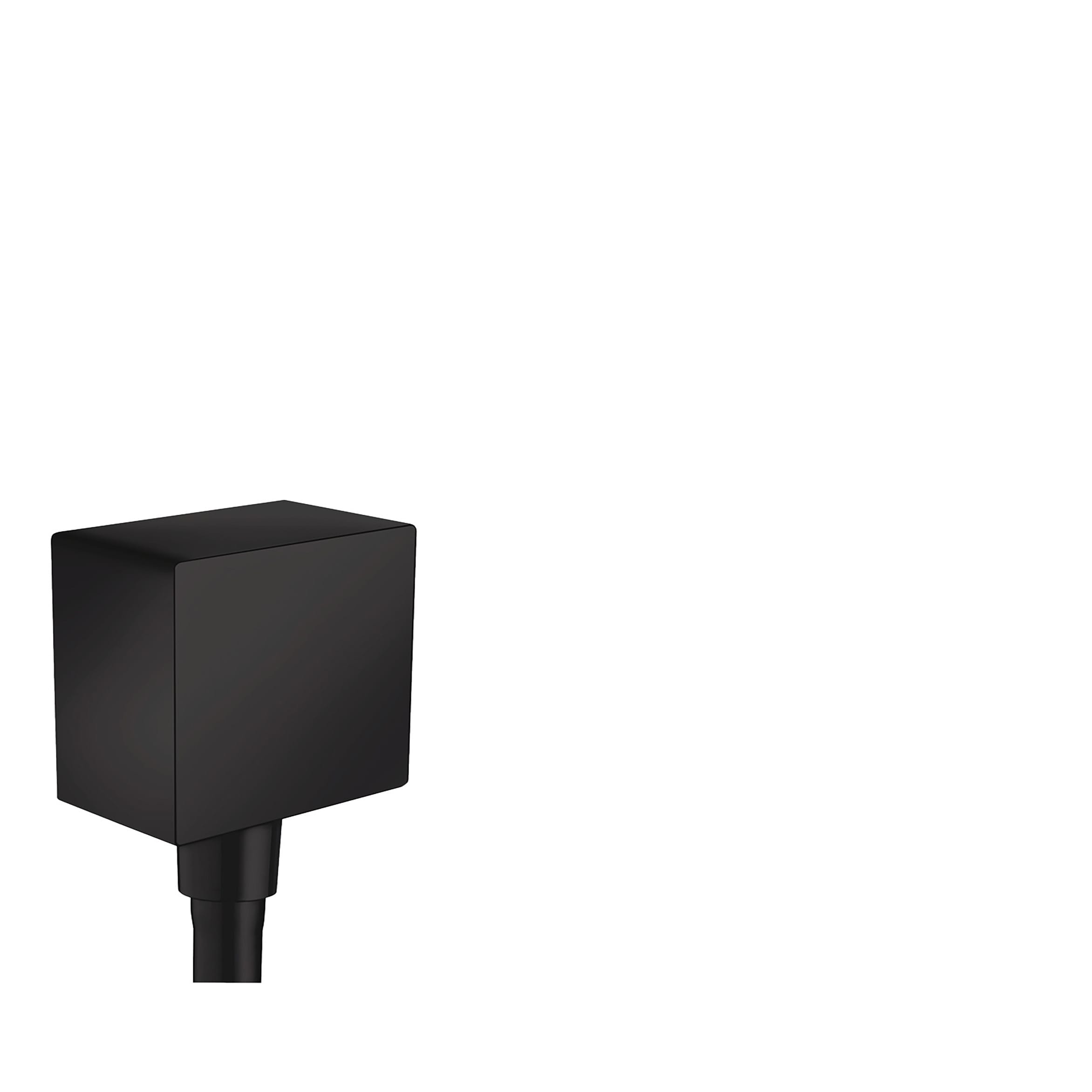 Hansgrohe 26455671 Fixfit Wall Outlet Square with Check Valves In Matte Black