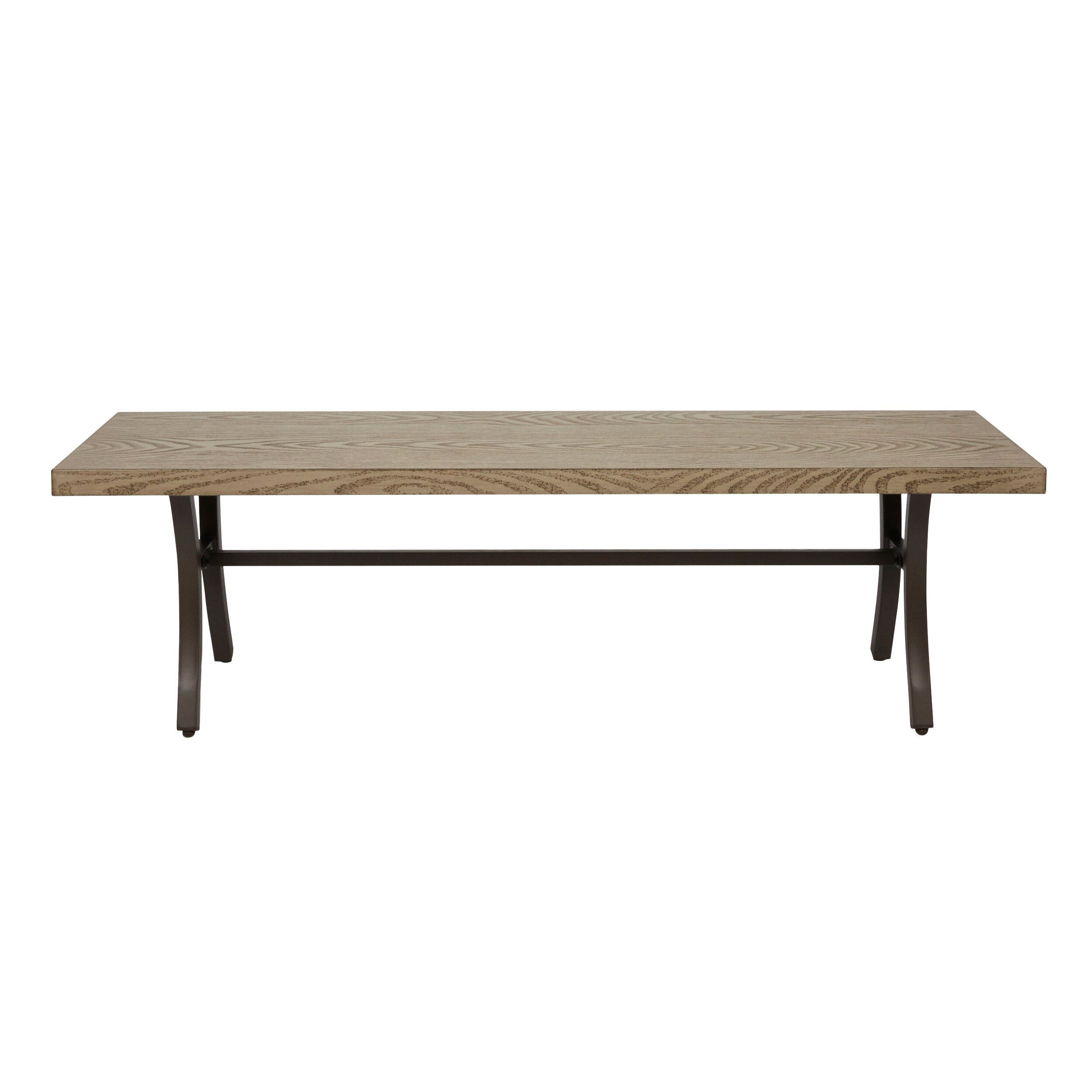 allen + roth Isla Park 55.12in W x 16.55in H Brown Steel Dining Bench