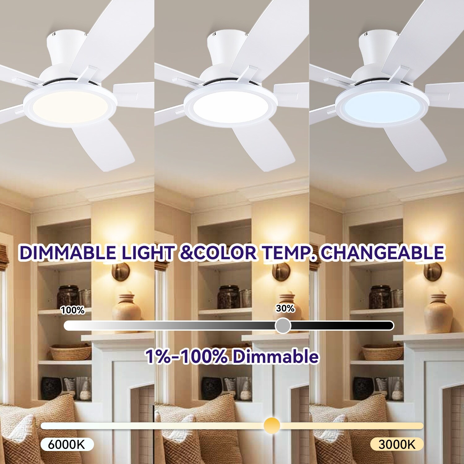 Gleam Flare GF-0428-52WH Ceiling-Fans - View #2