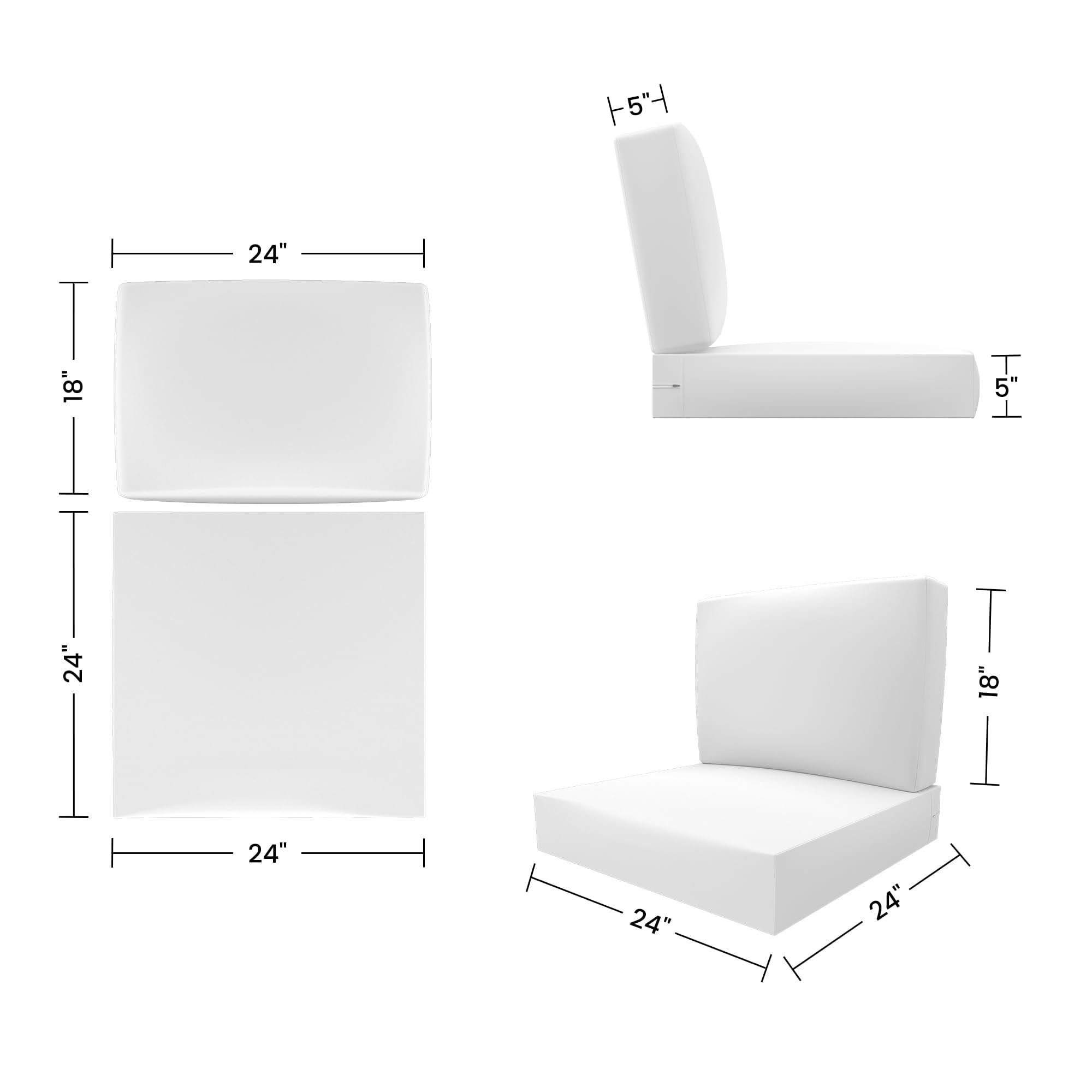 Covers & All CUSH24C-1RC-CRCG Patio-Furniture-Cushions - View #3