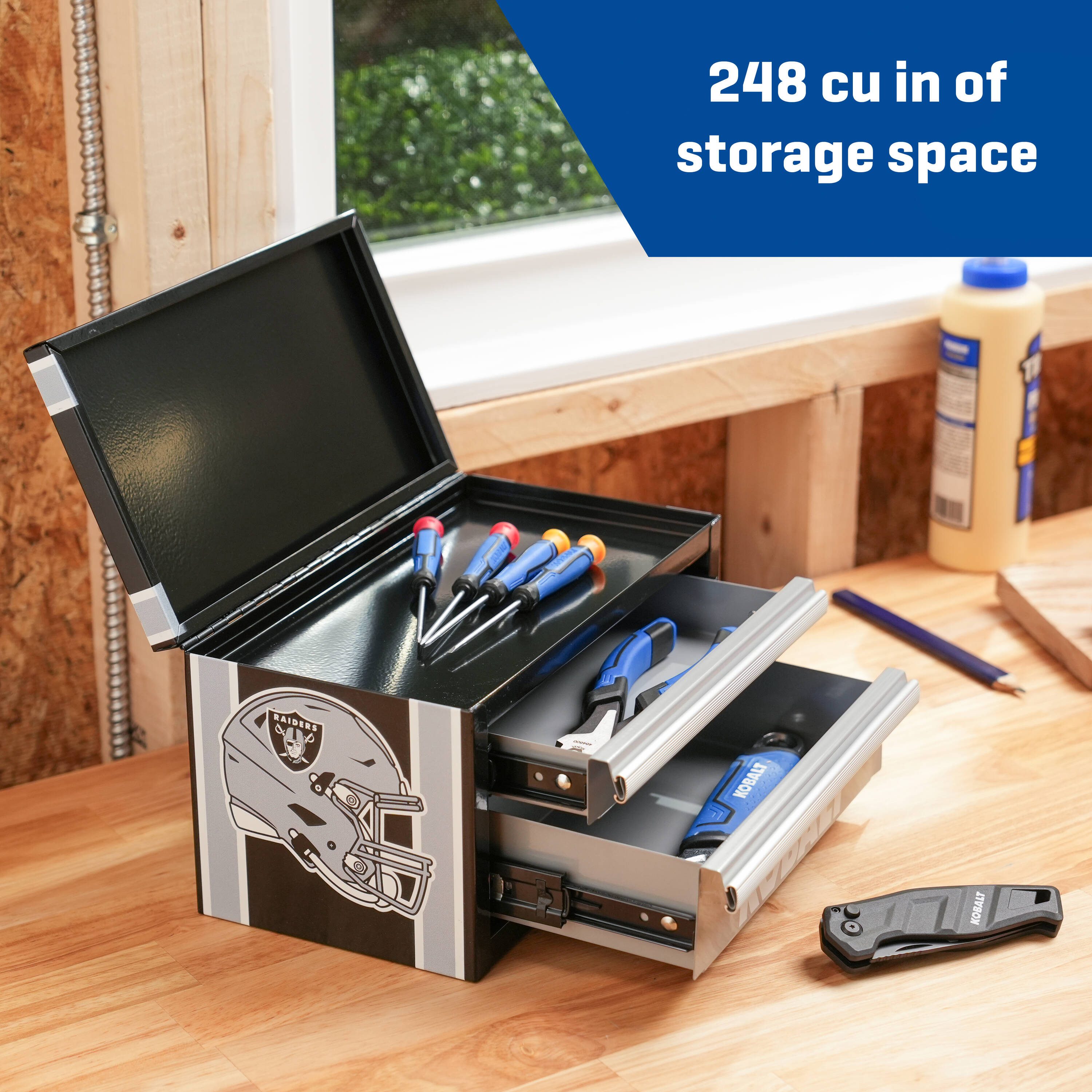Kobalt Mini Toolbox Las Vegas Raiders in the Portable Tool Boxes