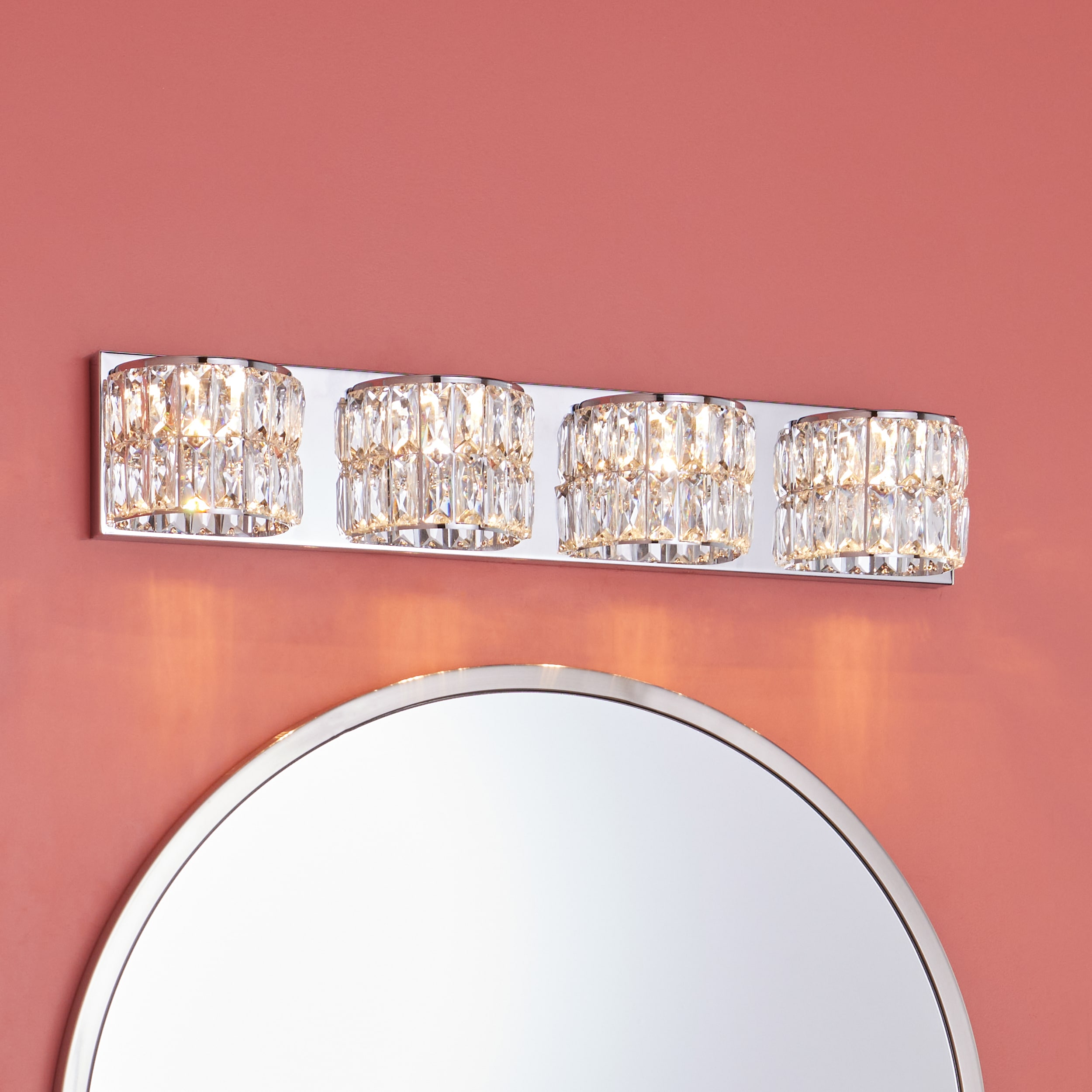 allen roth Willow 27.17-in 4-Light Chrome LED Modern/Contemporary Vanity  Light Bar in the Vanity Lights department at