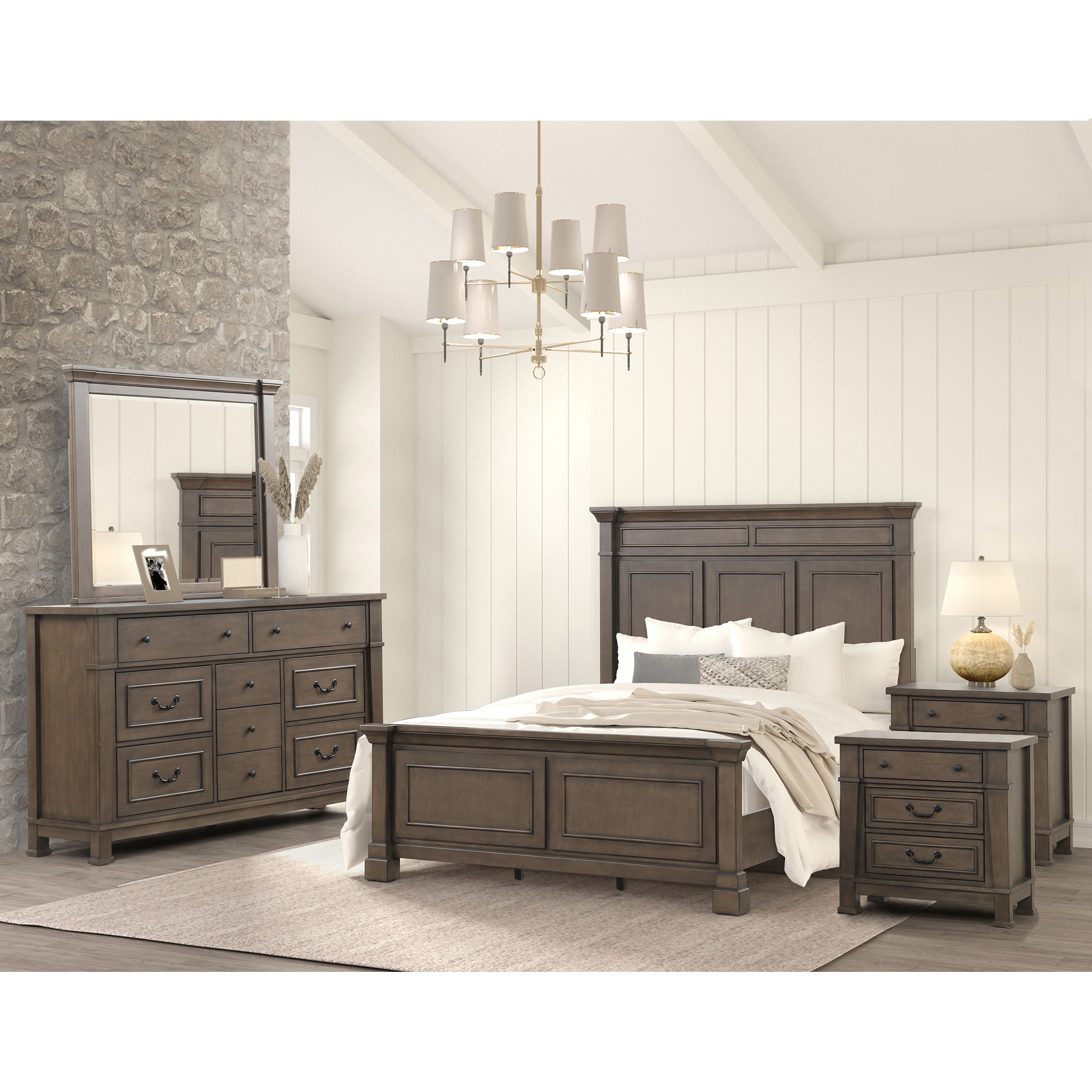 Furniture of America Yates Dark Walnut Queen Bedroom Set #IDFN7702DBQ-NDM