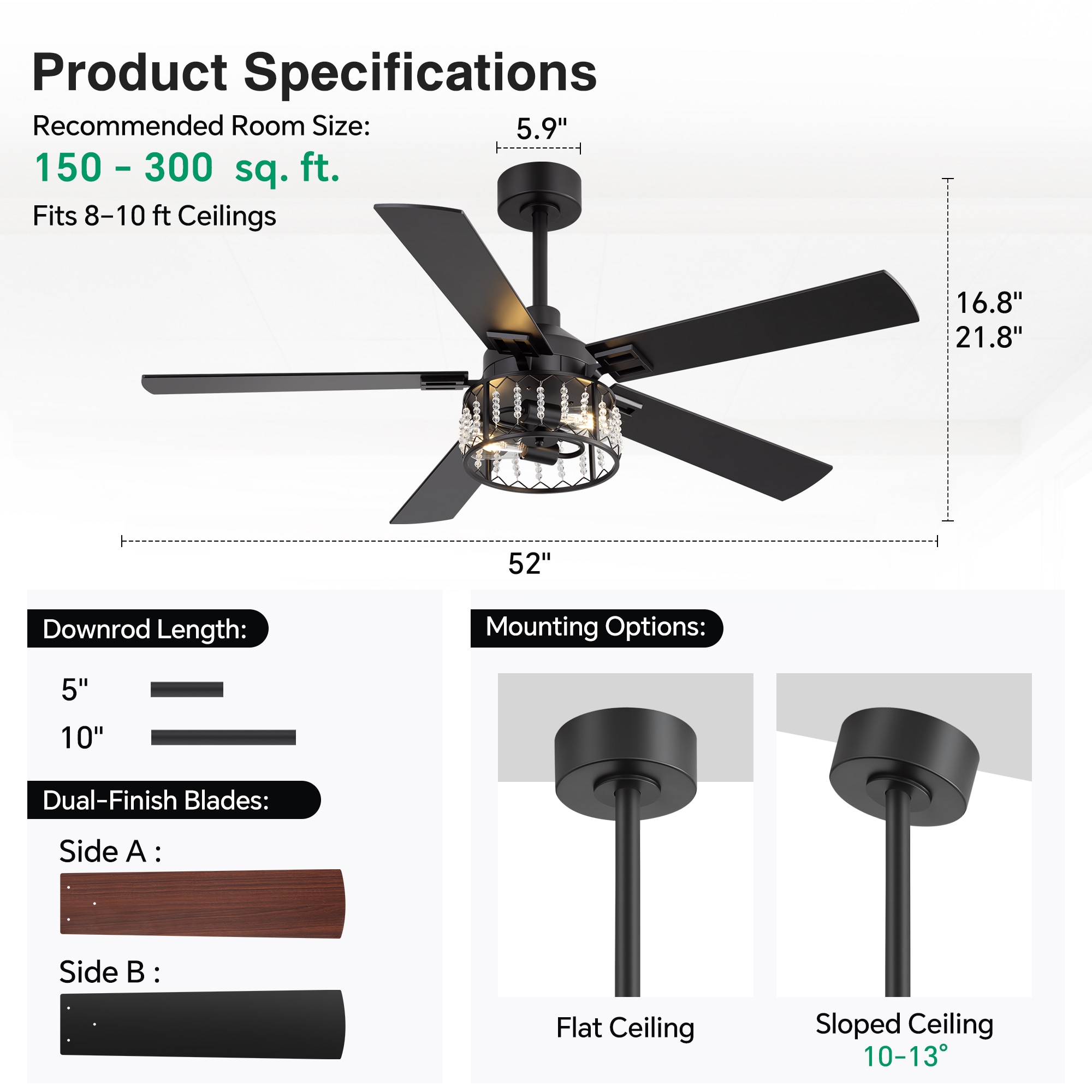 Flashwind A37ZY37006BK Ceiling-Fans - View #3