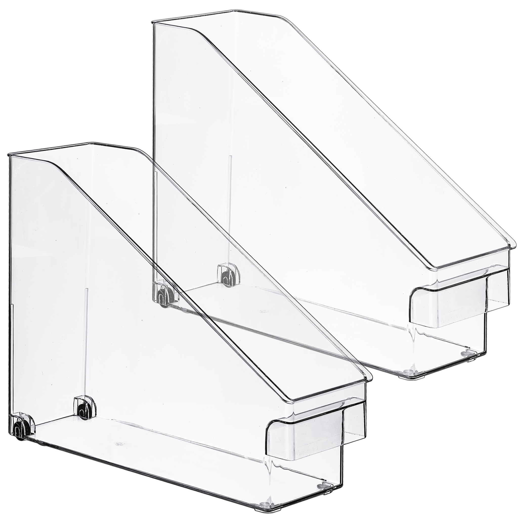 SORBUS FR-ROMB2 2 -Pack ( 4-in W x 9.75-in H x 12-in D ) Clear Plastic Stackable Bin