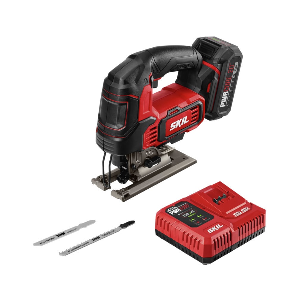 PWR CORE 20-Volt Brushless Variable Speed Keyless Cordless Jigsaw (Charger Included and Battery Included) | - SKIL JS820202