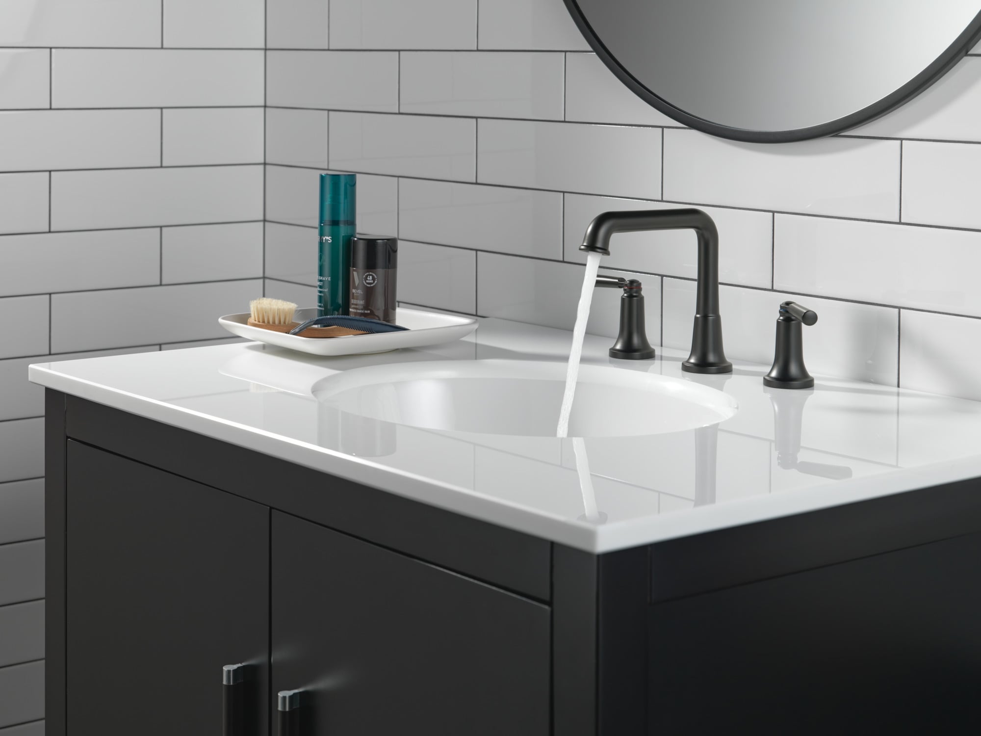 Delta Saylor Matte Black Widespread 2-Handle WaterSense Bathroom Sink ...